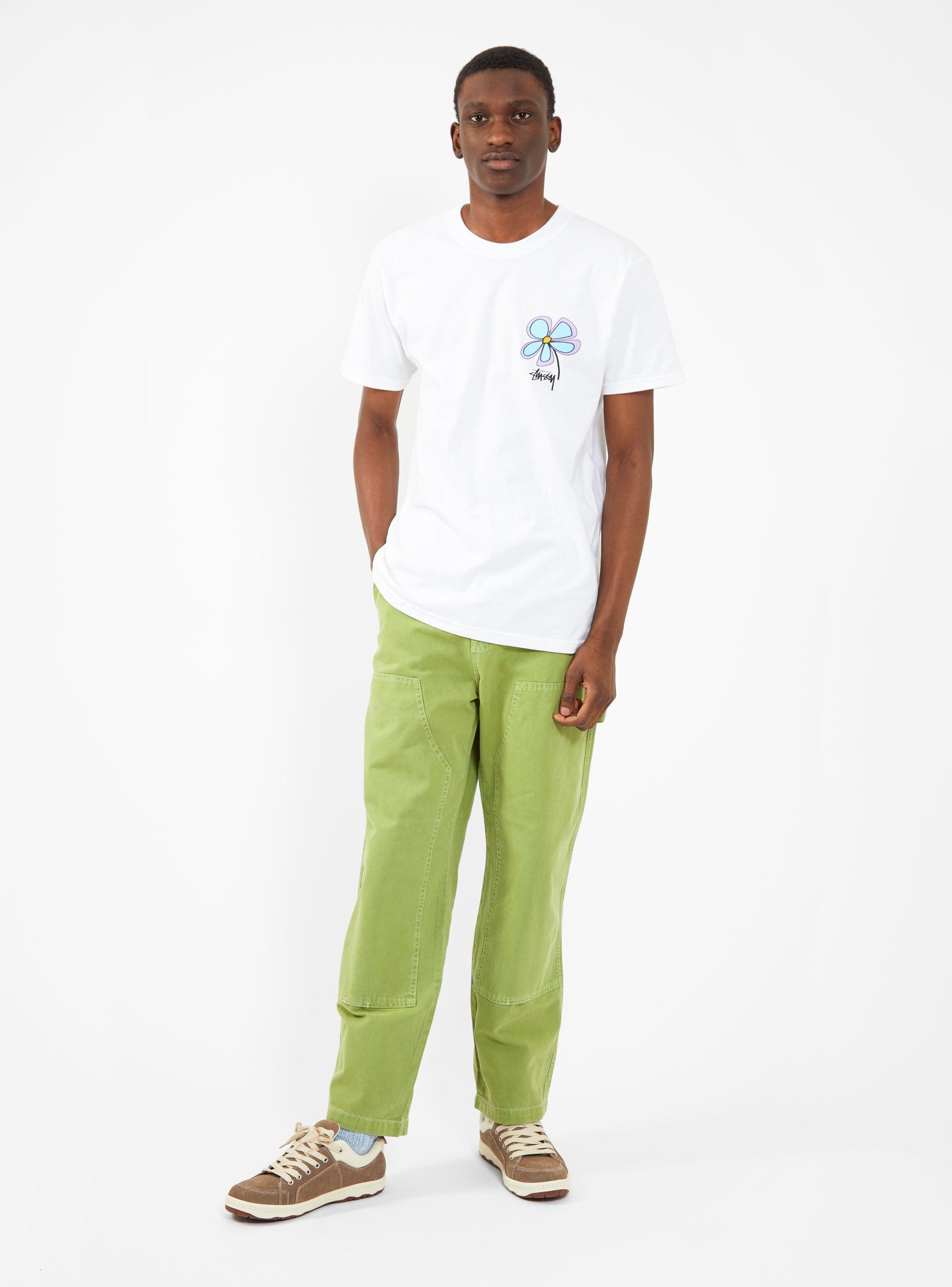 Stussy Stone Washed Canvas Work Pant Lime in Green for Men   Lyst