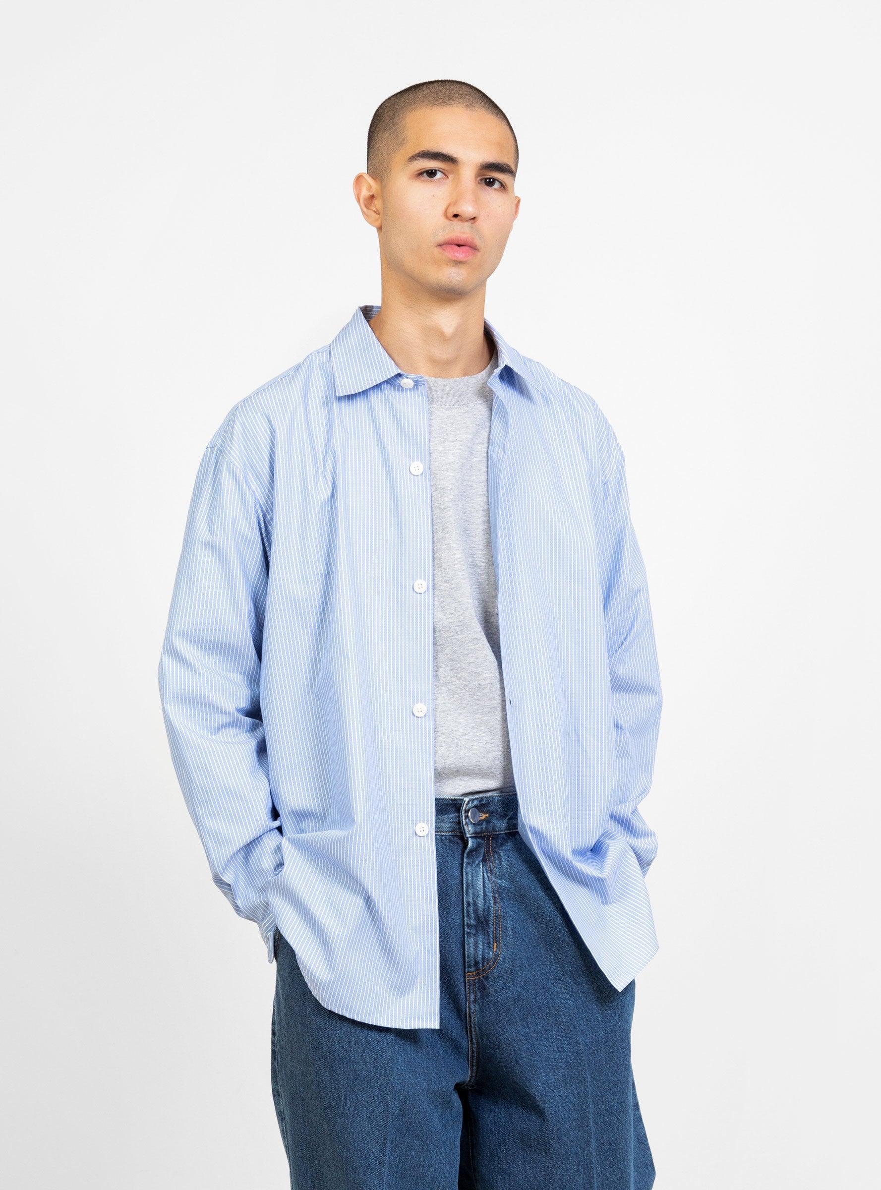 mfpen Generous Shirt Light Blue Office Stripe for Men | Lyst