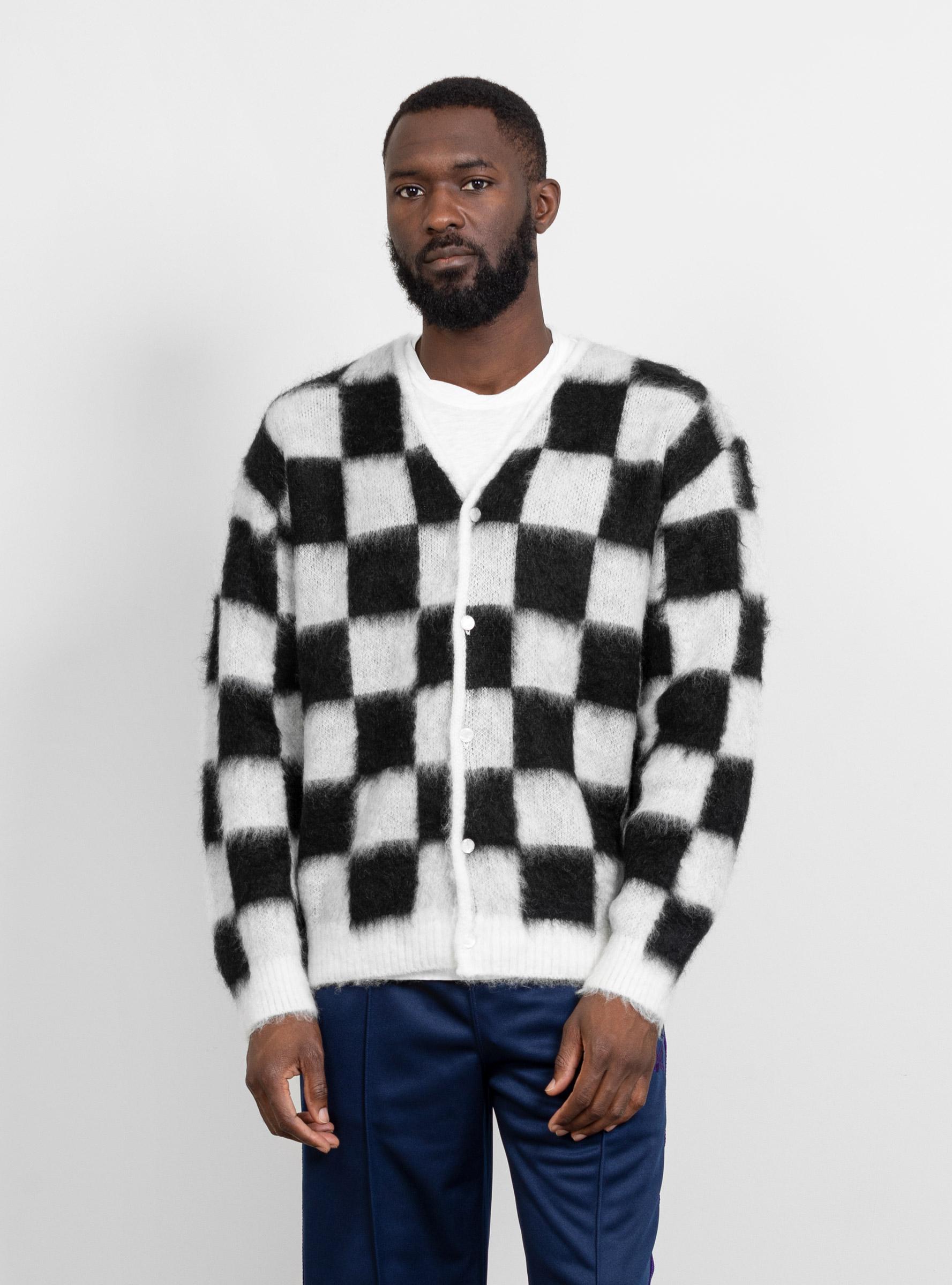 checkered cardigan