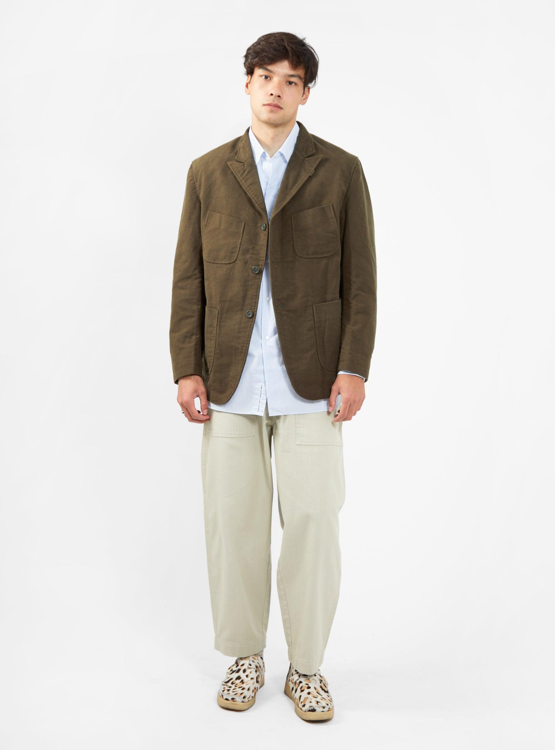 Engineered Garments Nb Cotton Moleskin Jacket Olive in Brown for