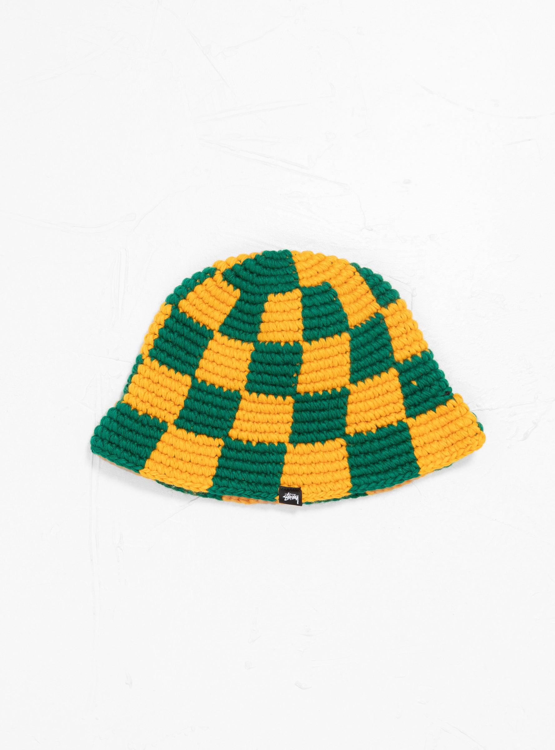 Stussy Checker Knit Bucket Hat Green in Yellow for Men | Lyst Canada