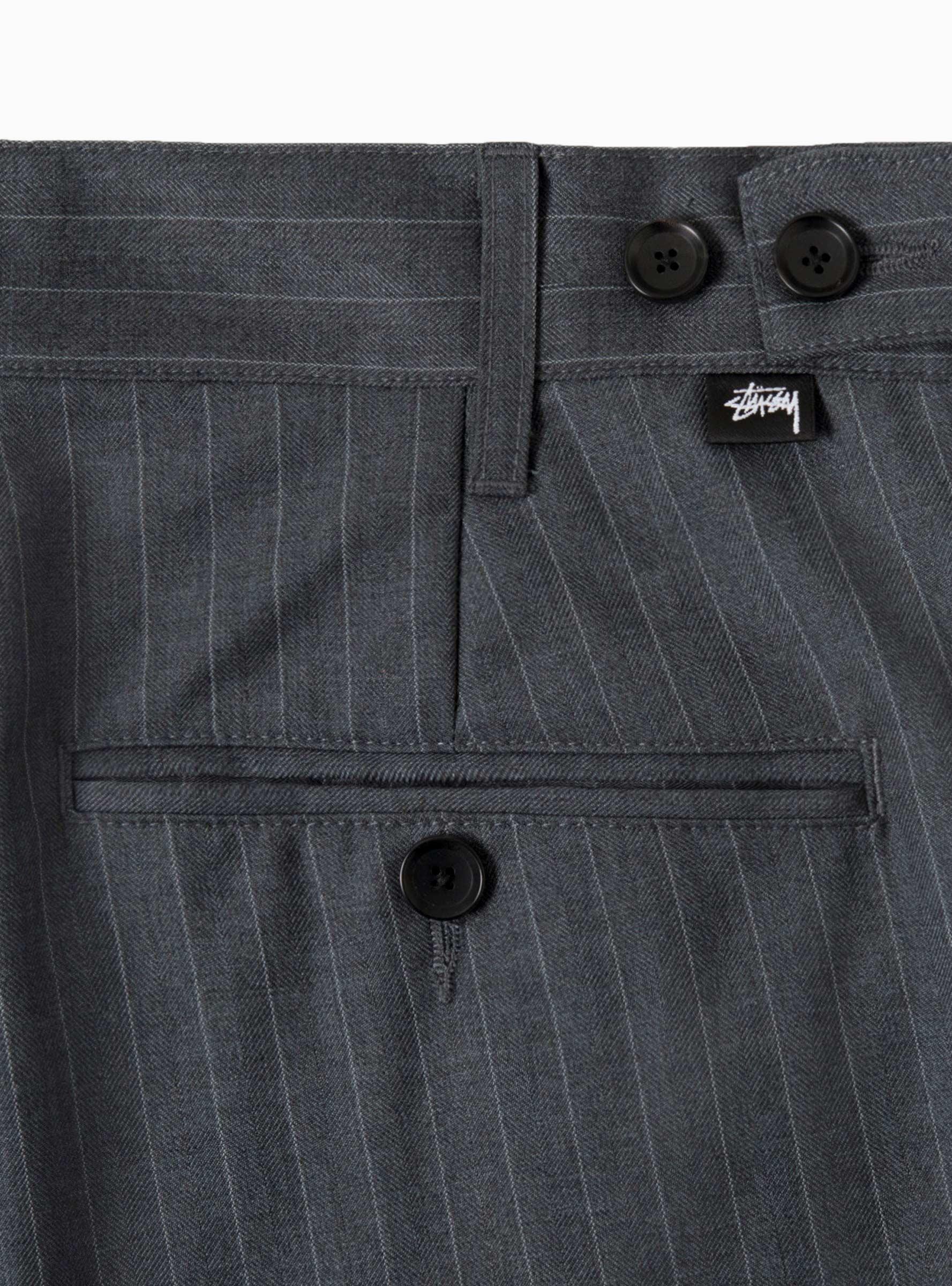 Stussy Wool Striped Volume Pleated Trousers Grey in Gray for Men 
