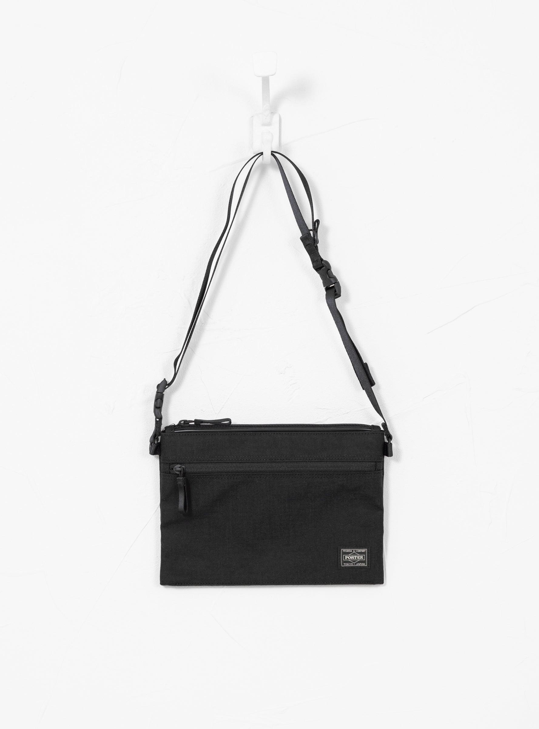 Porter Yoshida and Co Hybrid Sacoche Shoulder Bag Black in White
