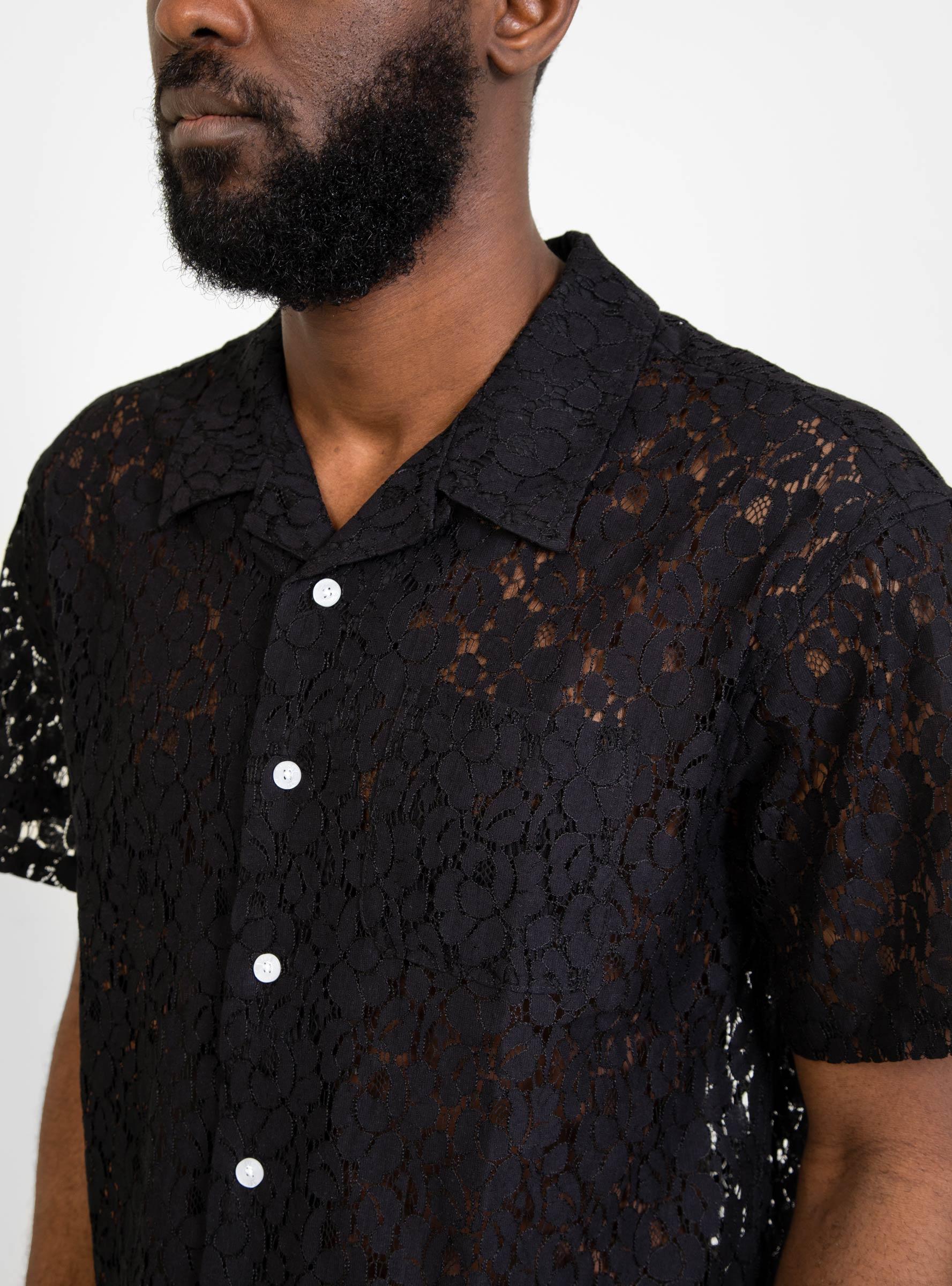 Stussy Floral Pattern Lace Shirt Black for Men | Lyst