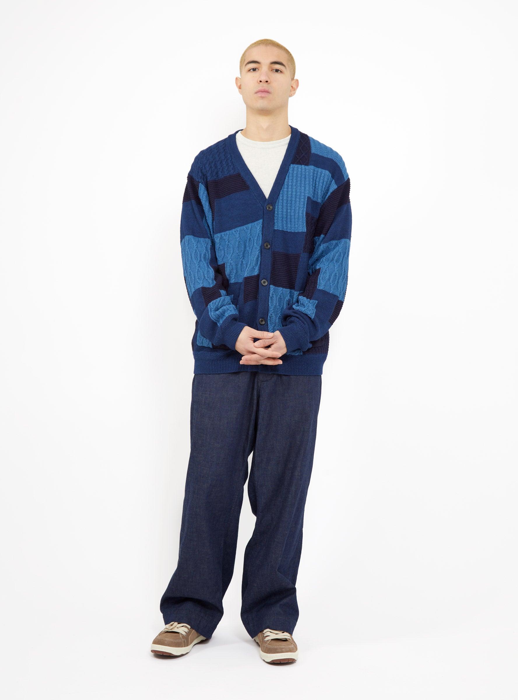 Cotton Indigo Patchwork Cardigan Indigo 