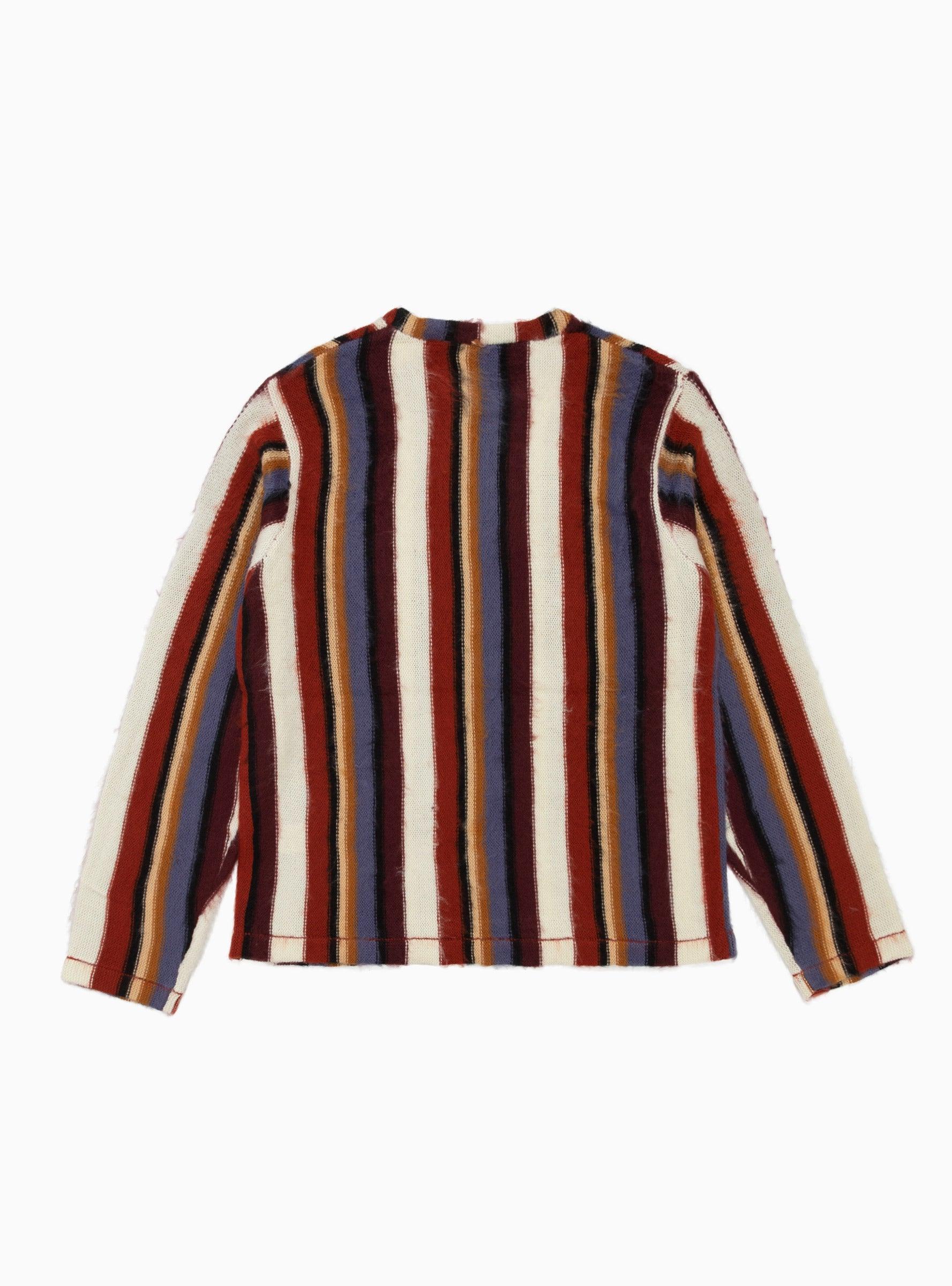 Stussy Vertical Striped Knit Crew Rust for Men | Lyst