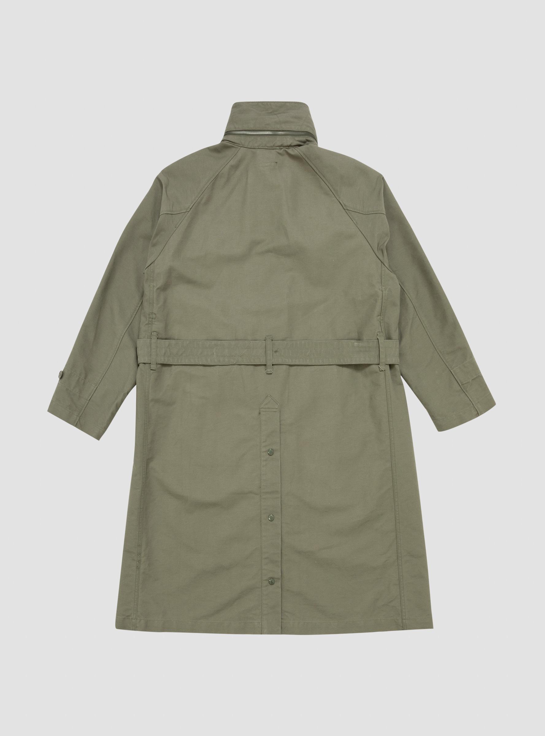 Engineered Garments Drizzler Coat Cotton Double Cloth in Green for