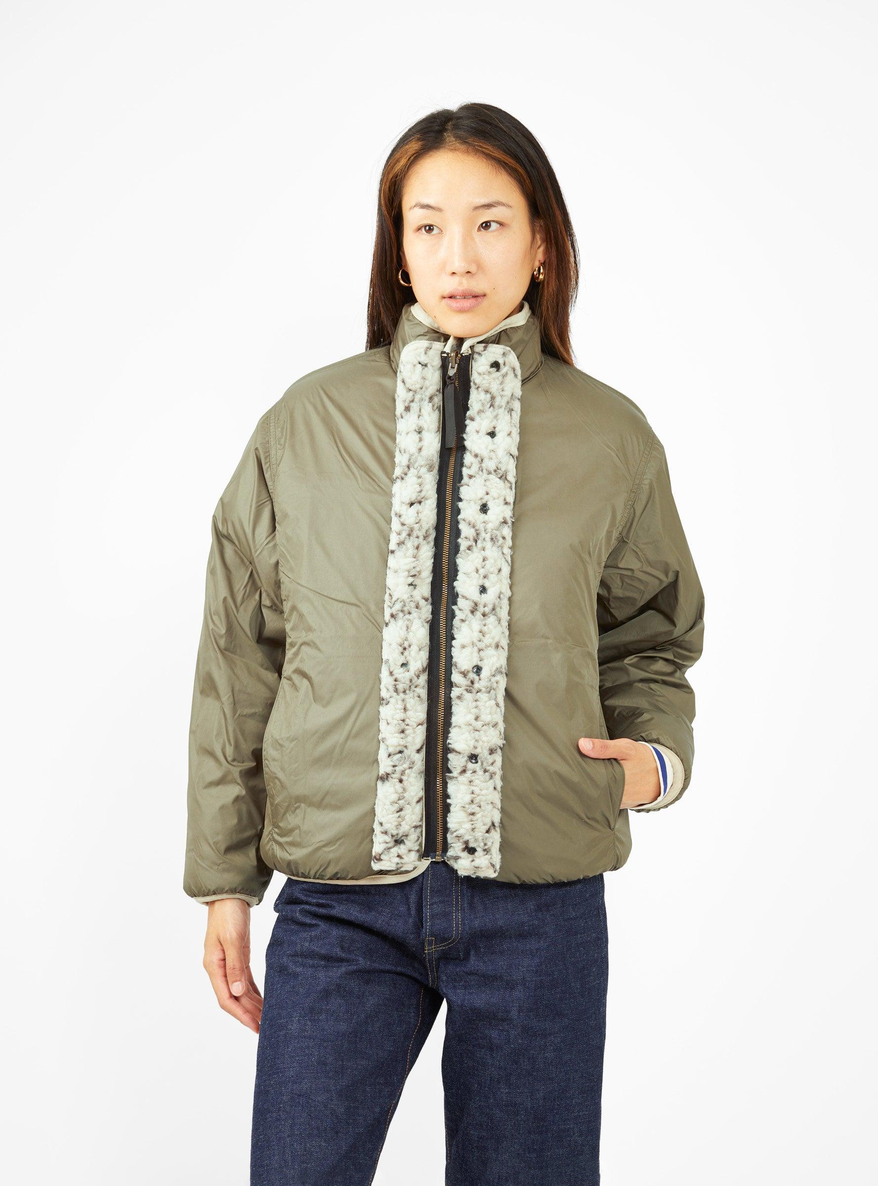 Kapital Do-gi Sashiko Boa Fleece Reversible Jacket Ecru in Natural