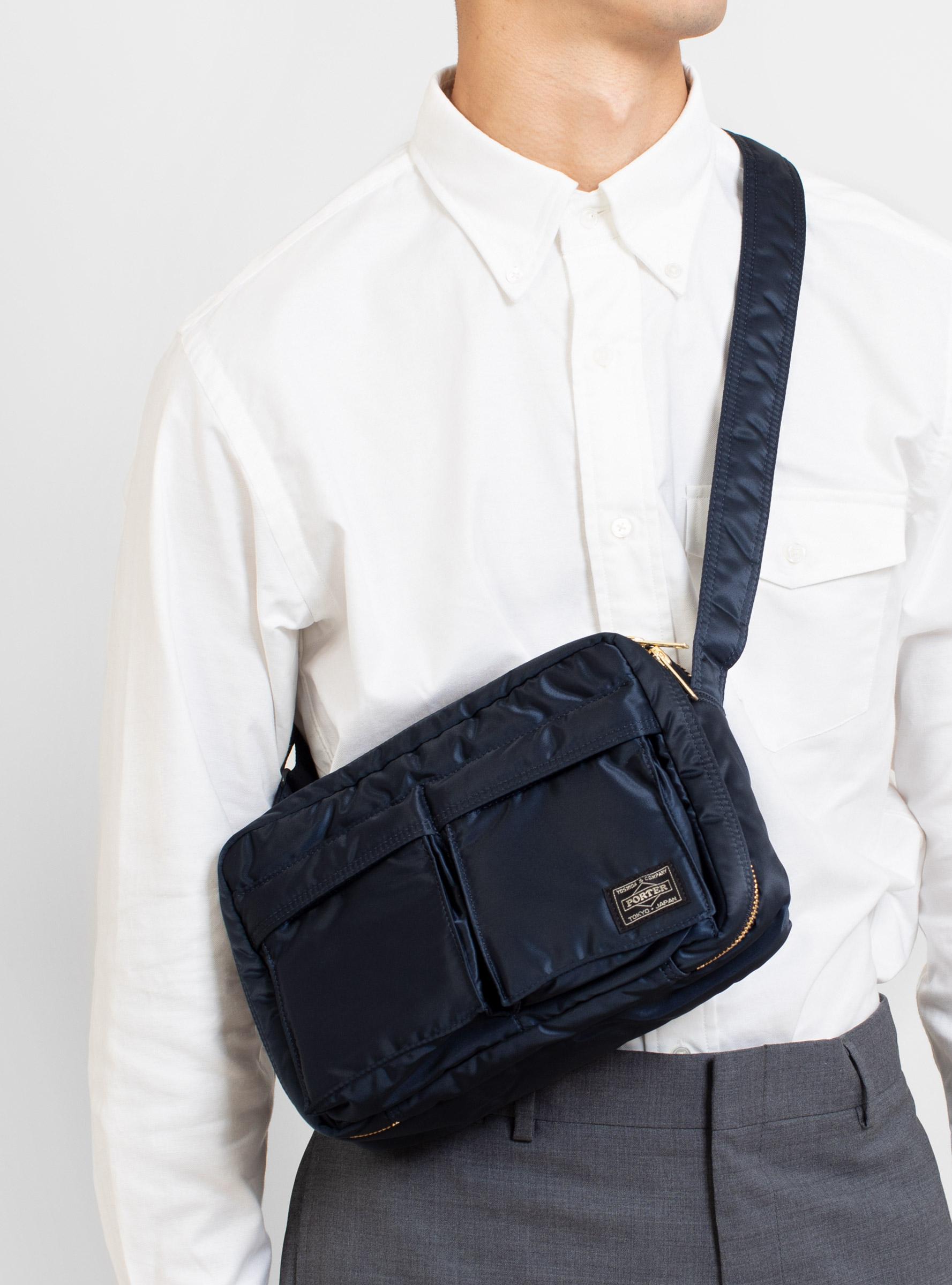 Porter-Yoshida and Co Tanker Small Shoulder Bag Iron Blue for Men