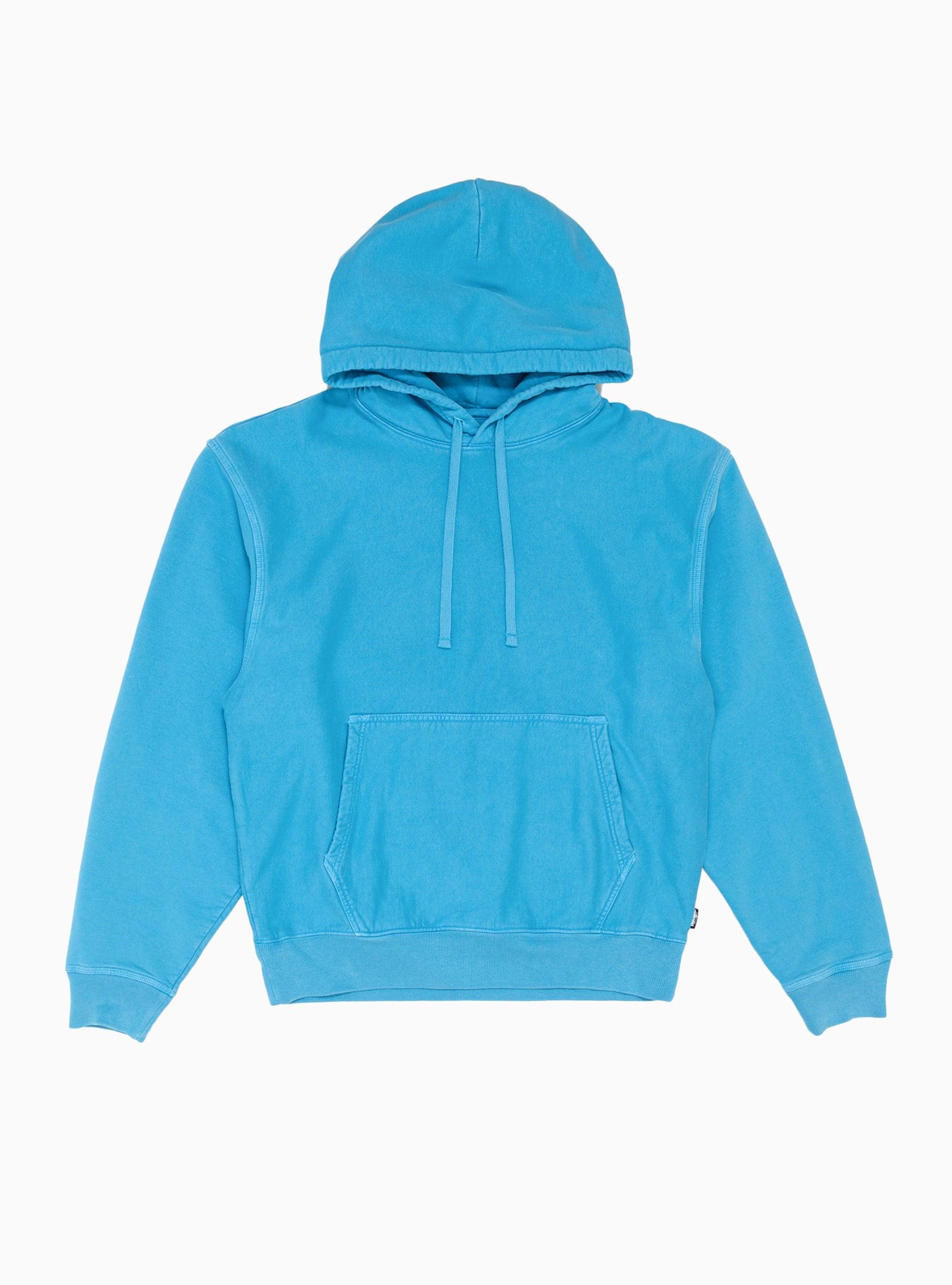 Stussy Pigment Dyed Fleece Hoodie Blue for Men | Lyst