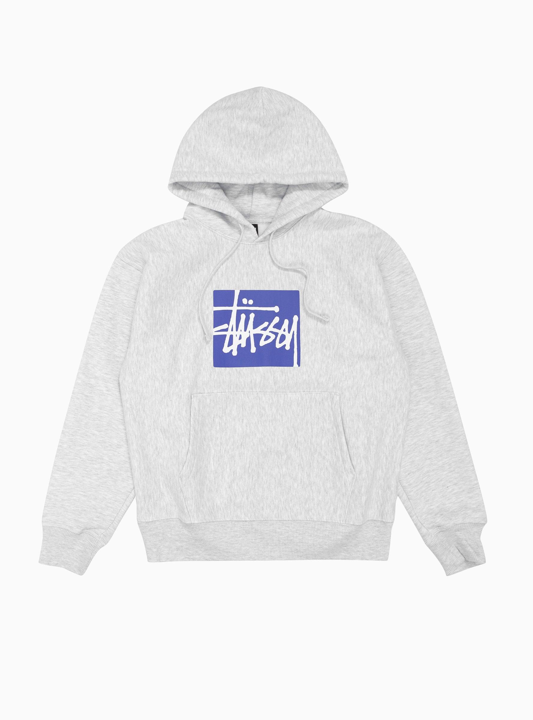 Stussy Stock Box Hoodie Ash Heather Grey in White for Men Lyst