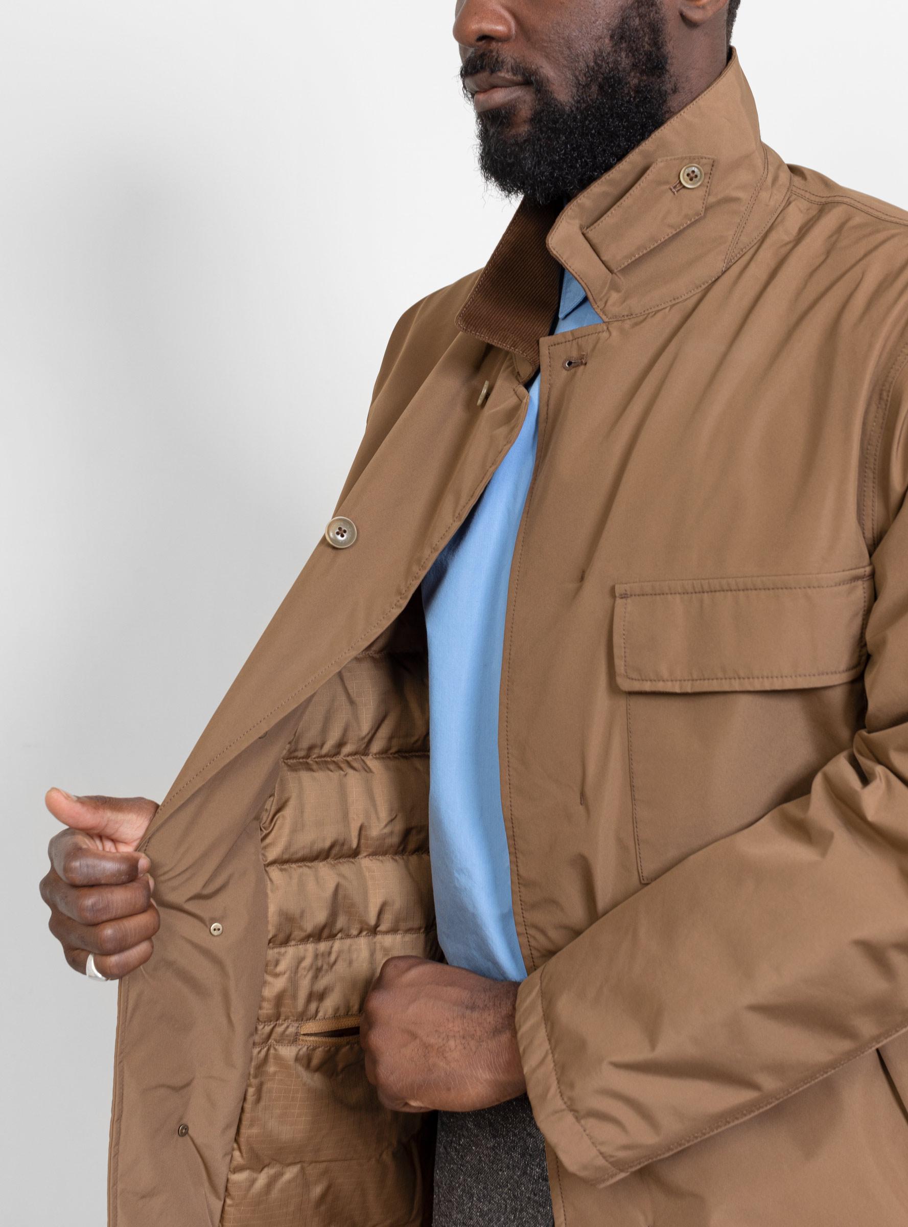 Nanamica Corduroy Gore-tex Down Coat Taupe in Brown for Men - Lyst