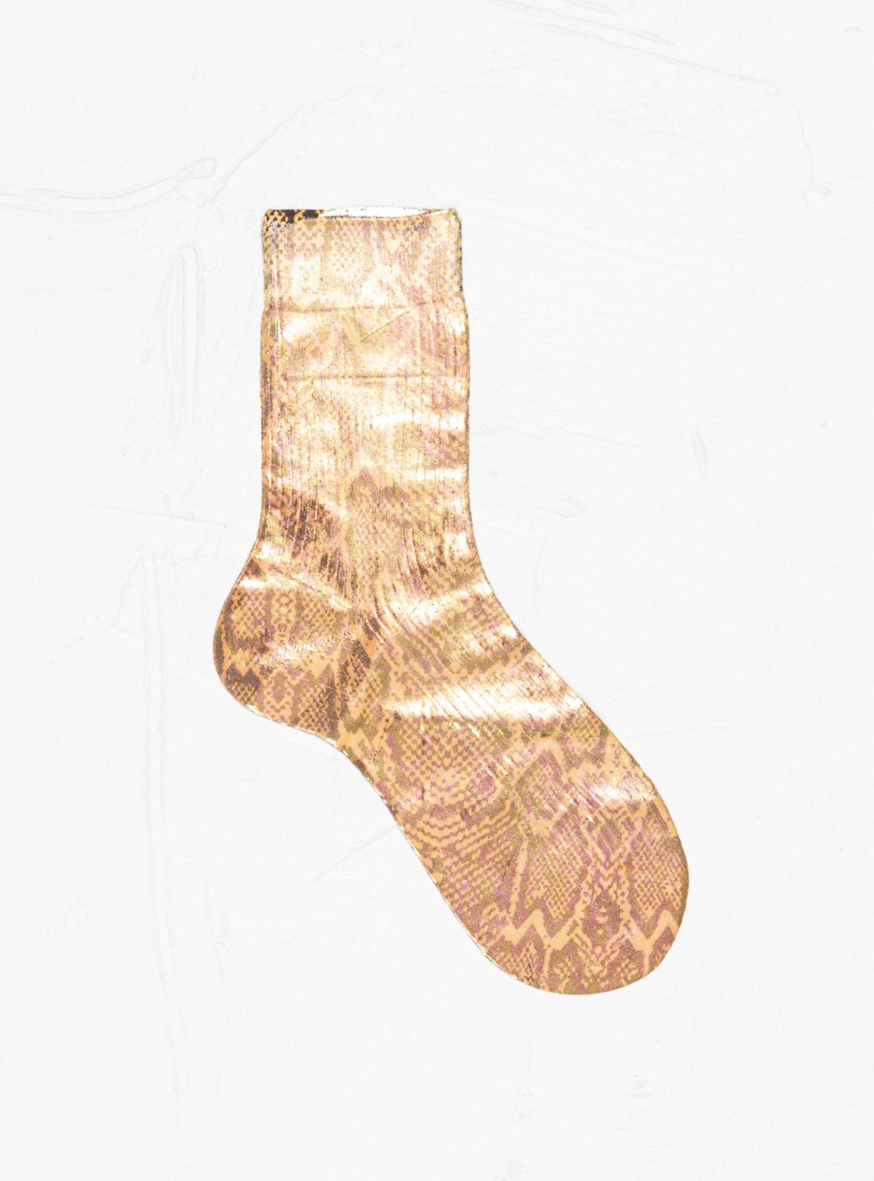 Maria La Rosa Python Light Socks Gold in White | Lyst
