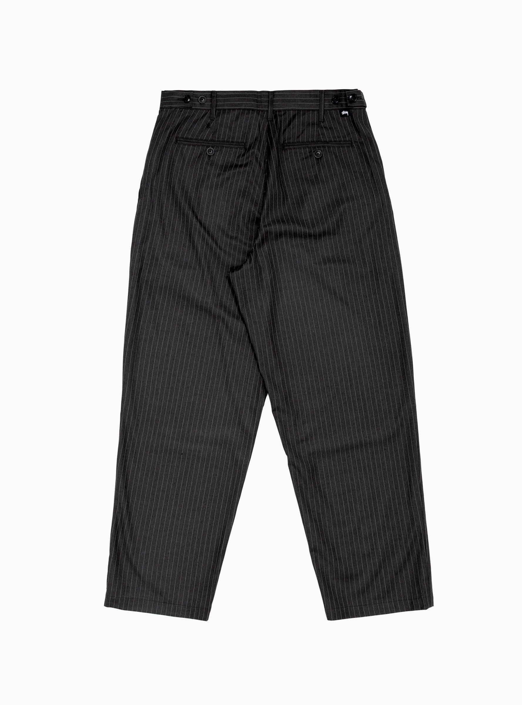 Stussy Volume Pleated Trousers Black Stripe in Gray for Men | Lyst