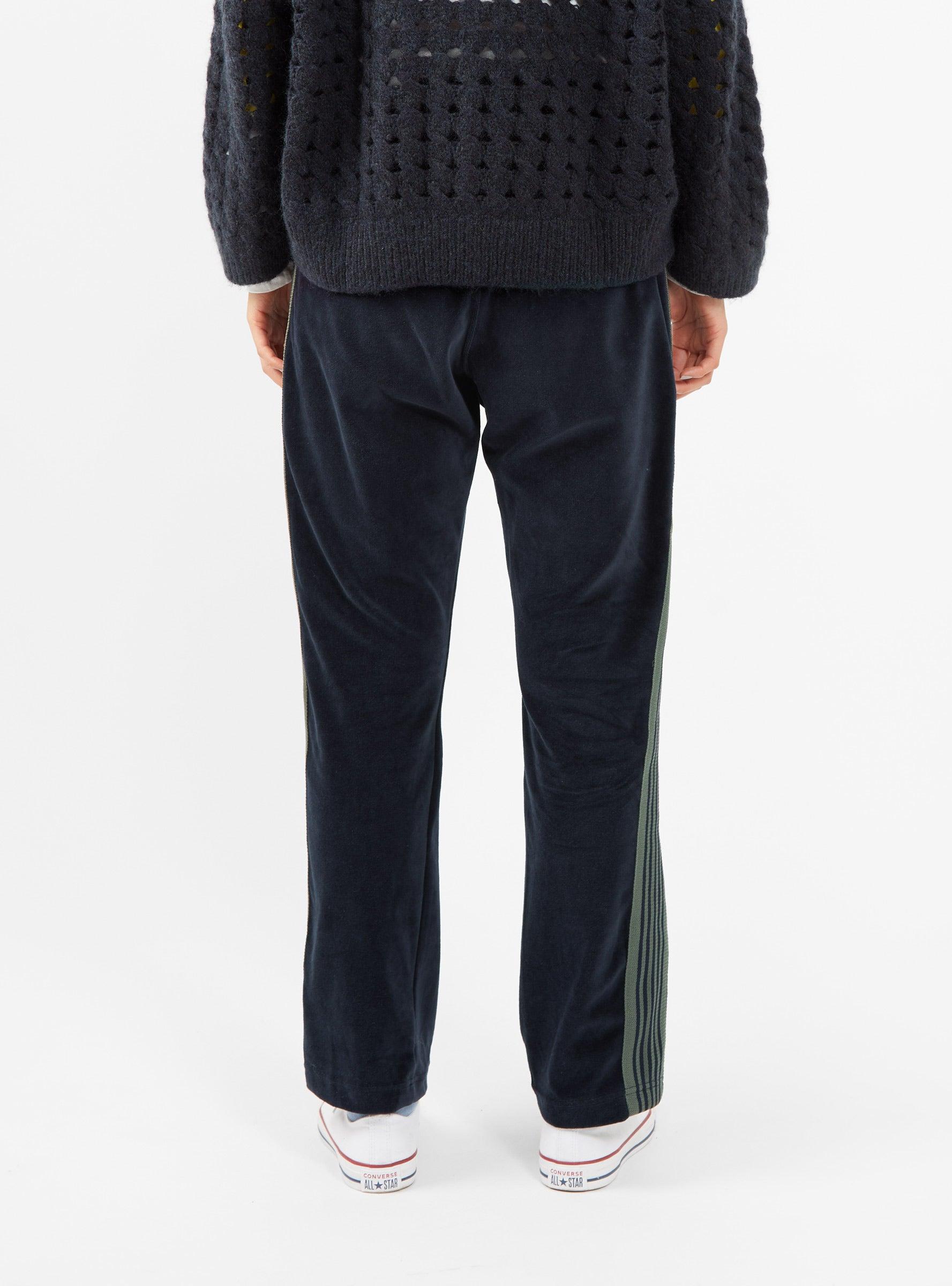 Needles Narrow Velour Track Pants Navy in Black | Lyst