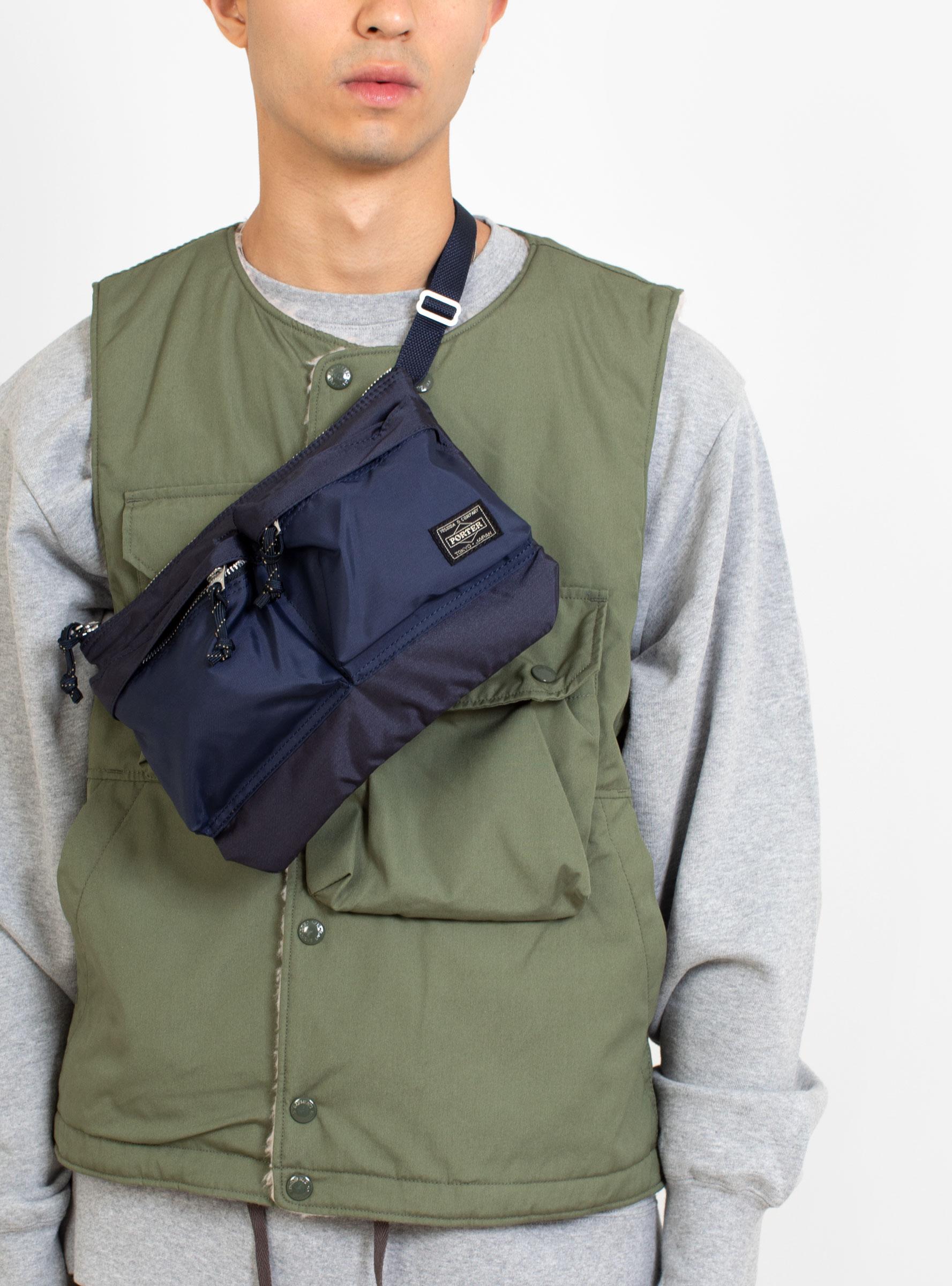 Porter-Yoshida and Co Force Shoulder Bag Navy in Blue for Men