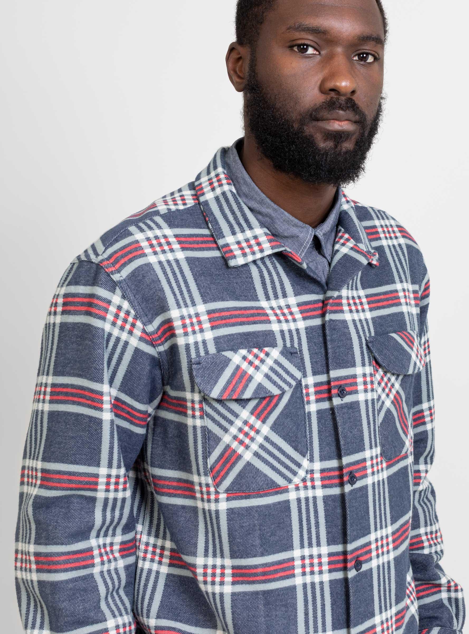 Engineered Garments Big Plaid Classic Shirt Navy Teal And Red in