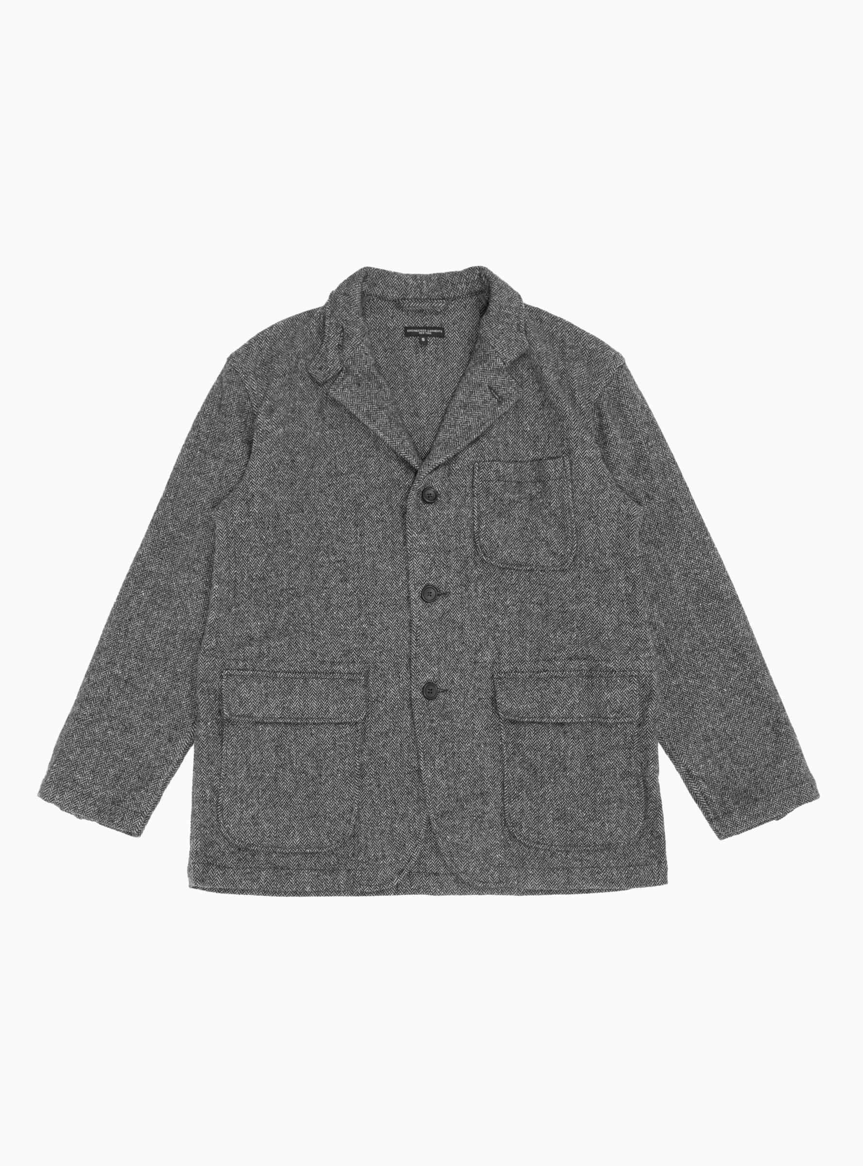 Engineered Garments Loiter Poly Wool Herringbone Jacket Grey in Gray ...
