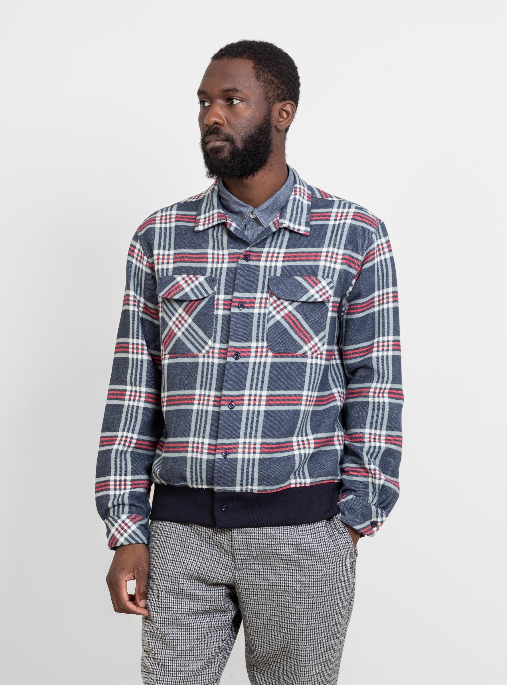 Engineered Garments Big Plaid Classic Shirt Navy Teal And Red in