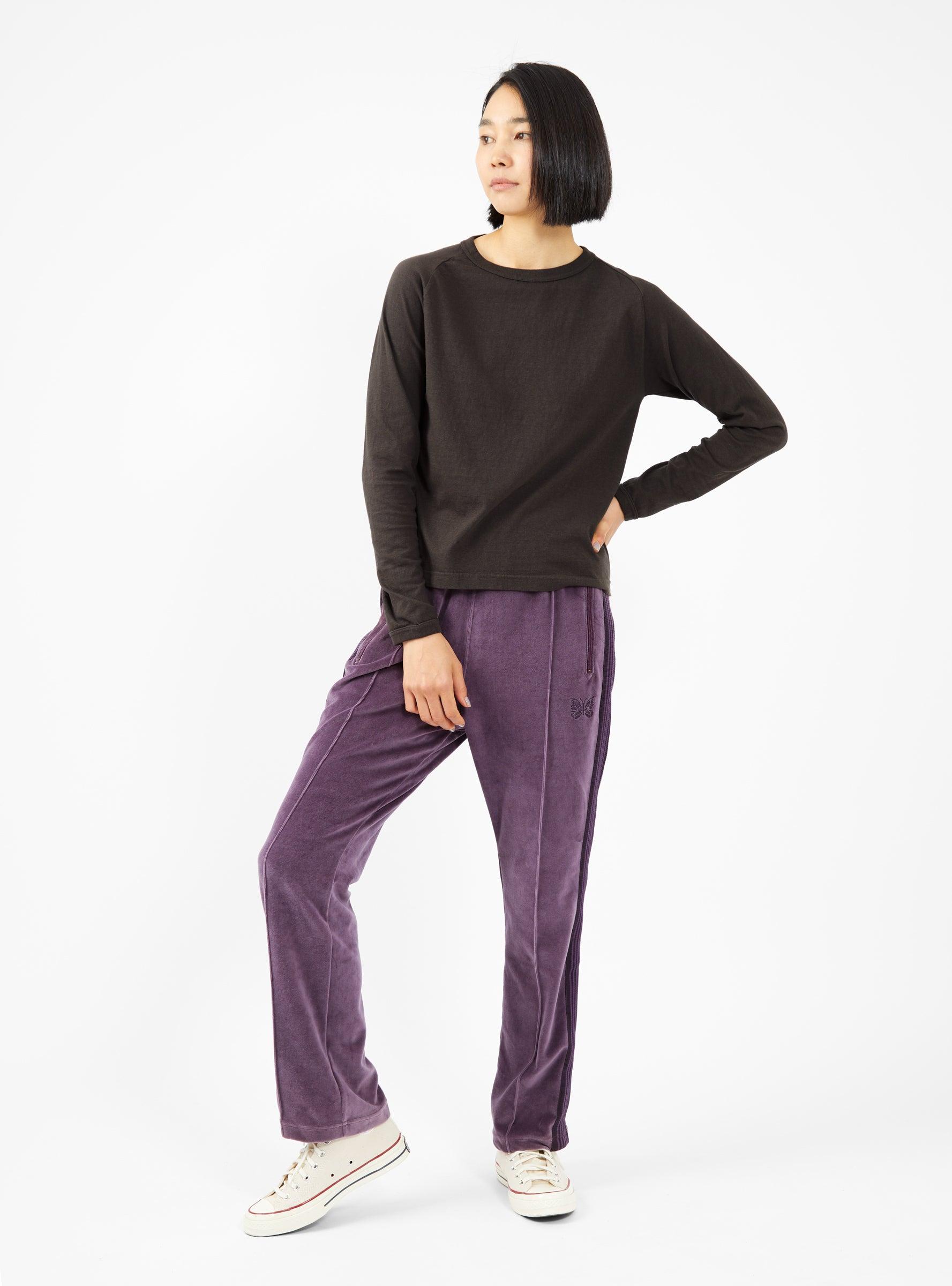 Needles Narrow Velour Track Pants Purple | Lyst