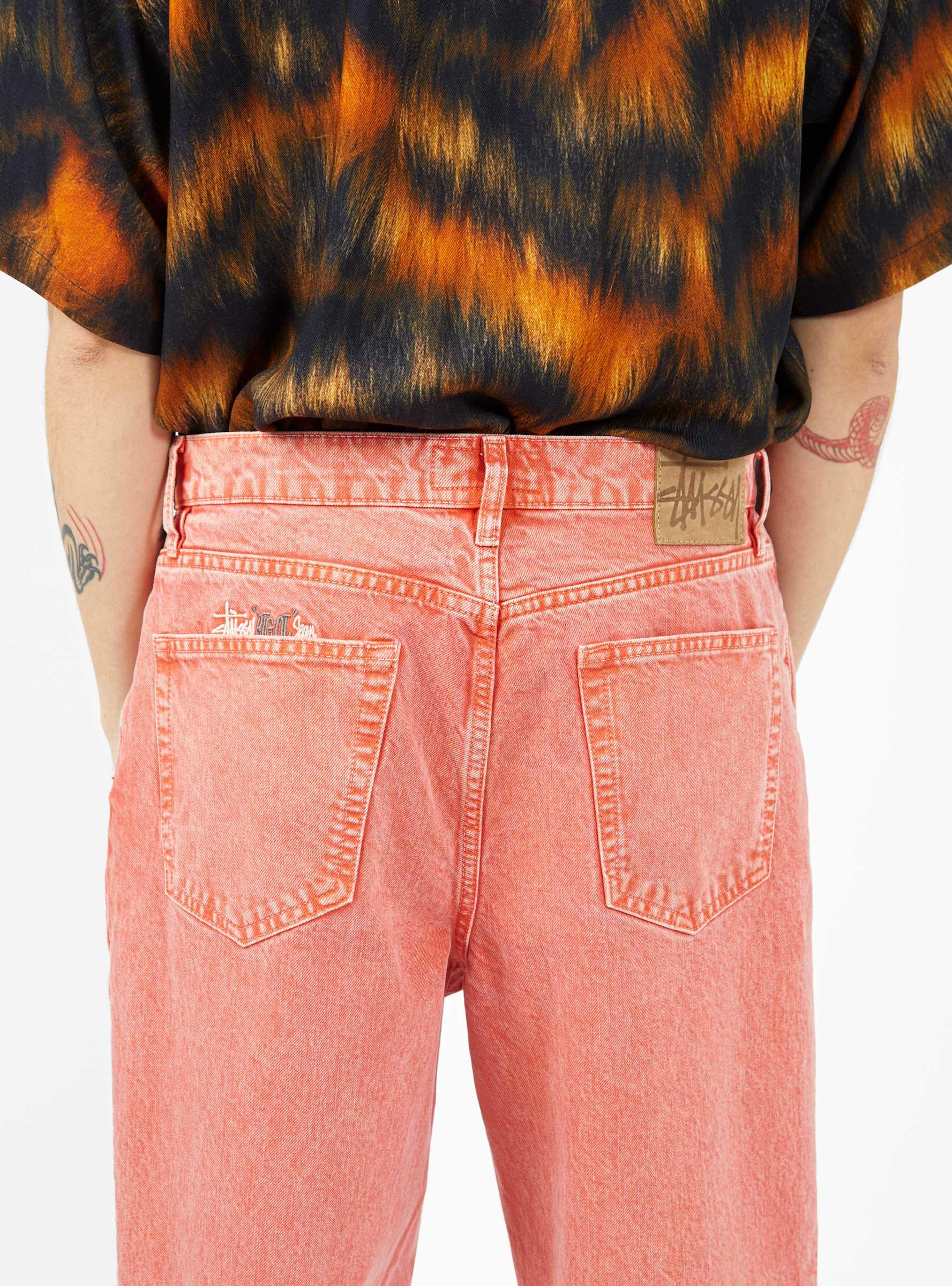 Stussy Double Dye Big Ol' Jeans Faded Red in Pink for Men | Lyst