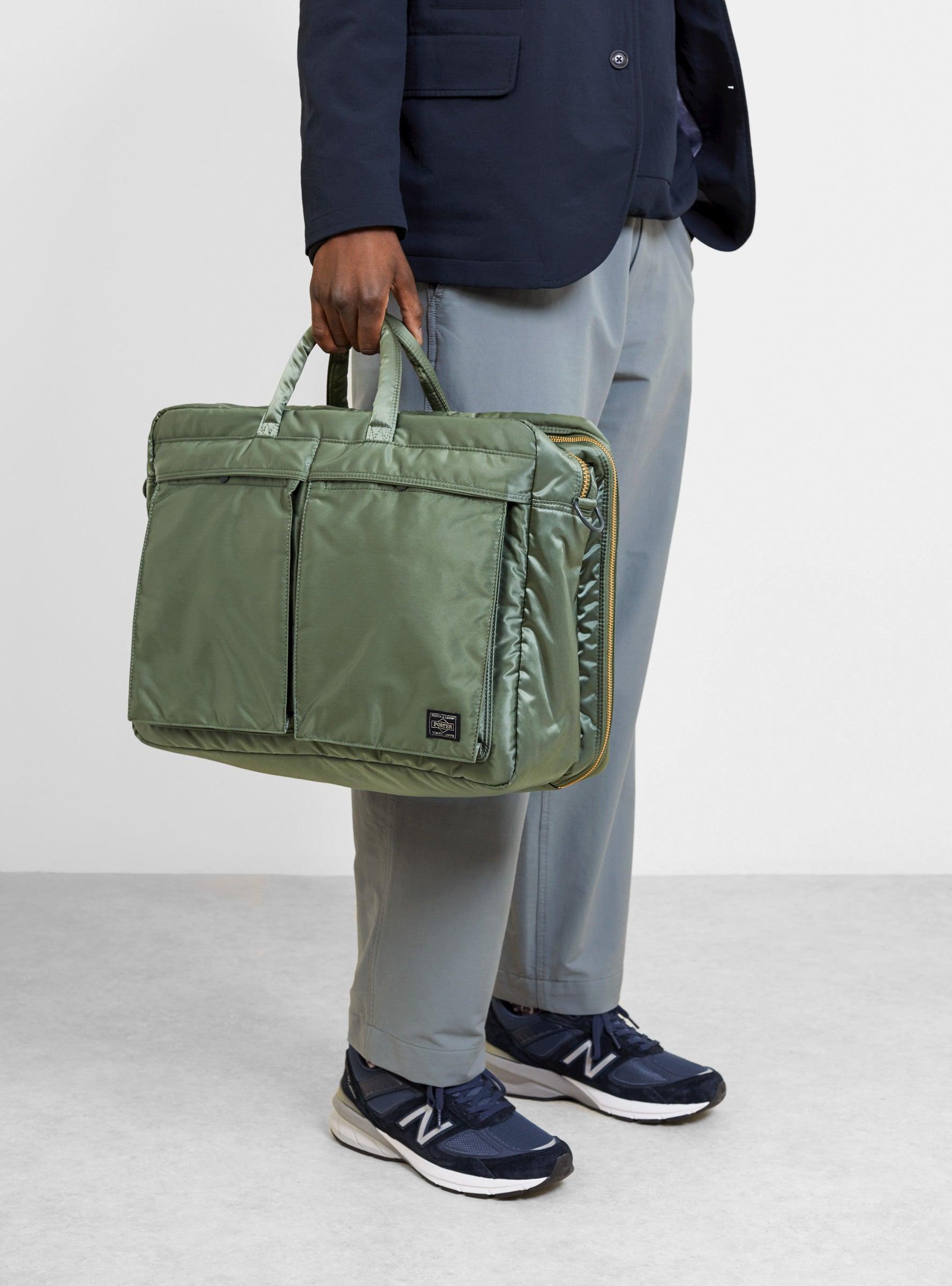 Porter-Yoshida and Co Tanker 2-way Overnight Briefcase Sage Green