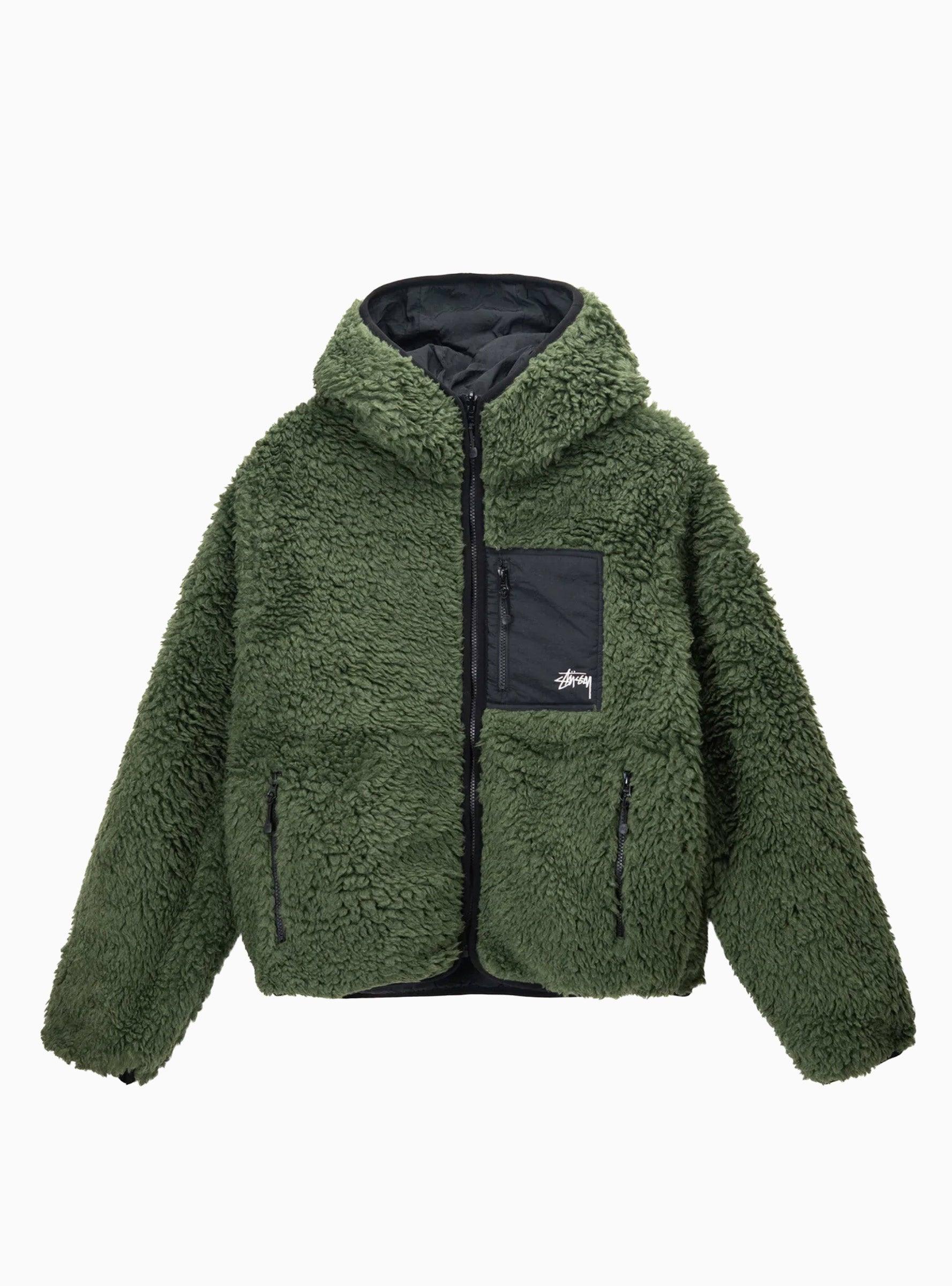 Stussy Sherpa Jacket Olive in Green for Men | Lyst