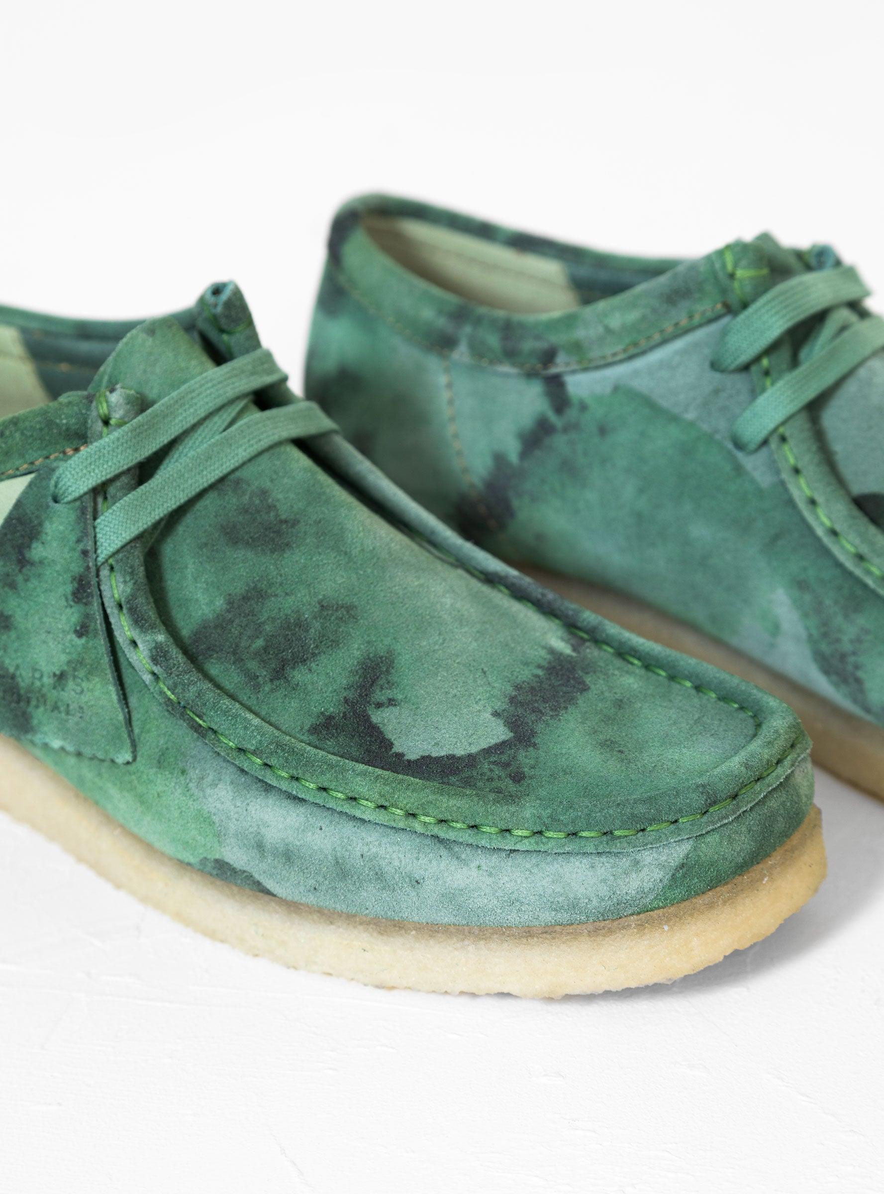Clarks Wallabee Shoes Green Camo for Men | Lyst