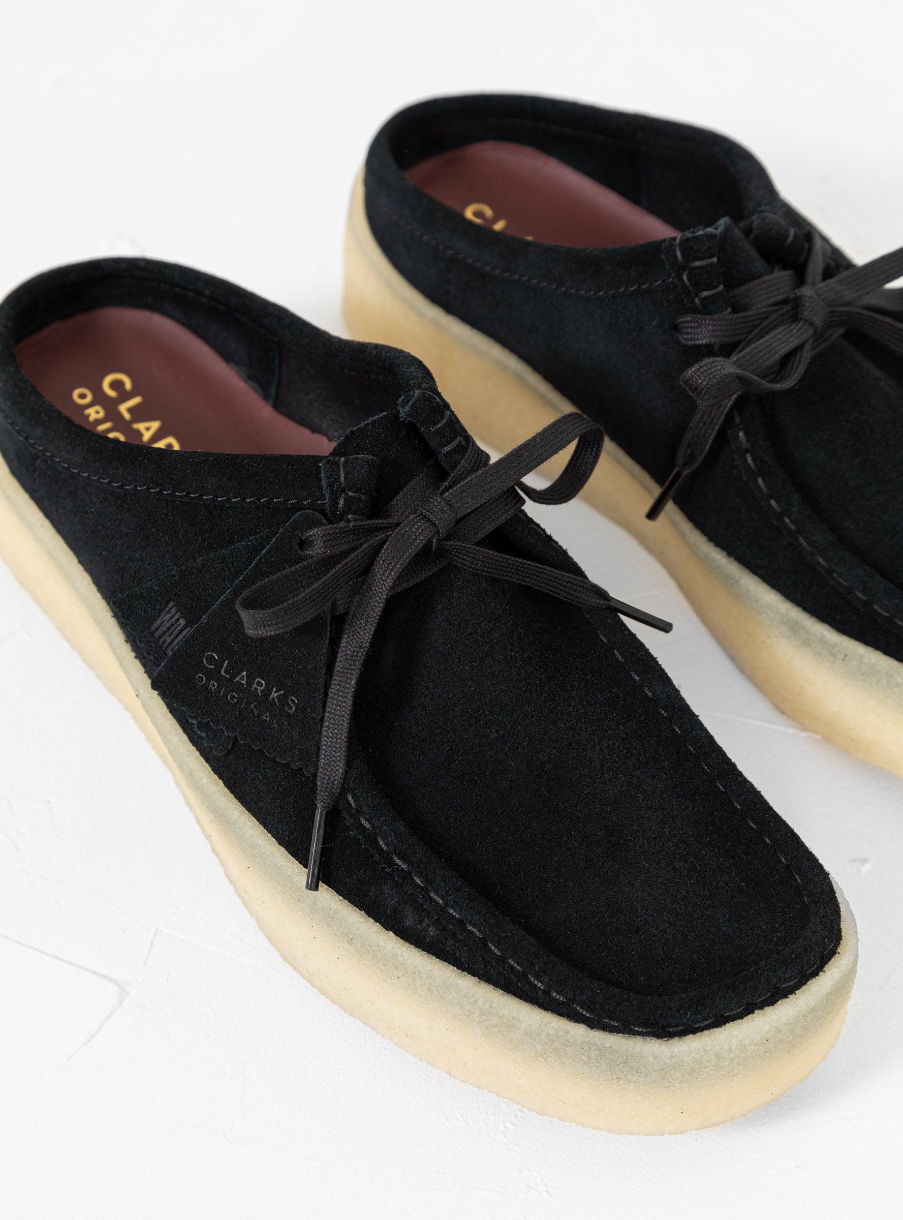 Clarks Wallabee Cup Lo Mules Black Suede for Men | Lyst