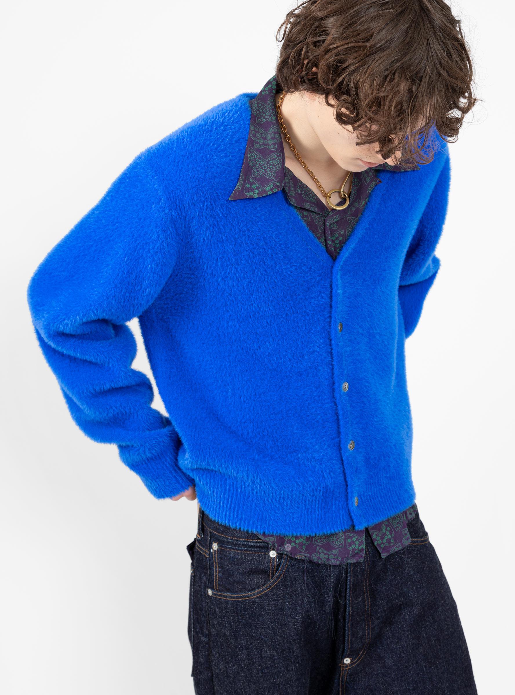 Stussy Shaggy Cardigan in Blue for Men | Lyst