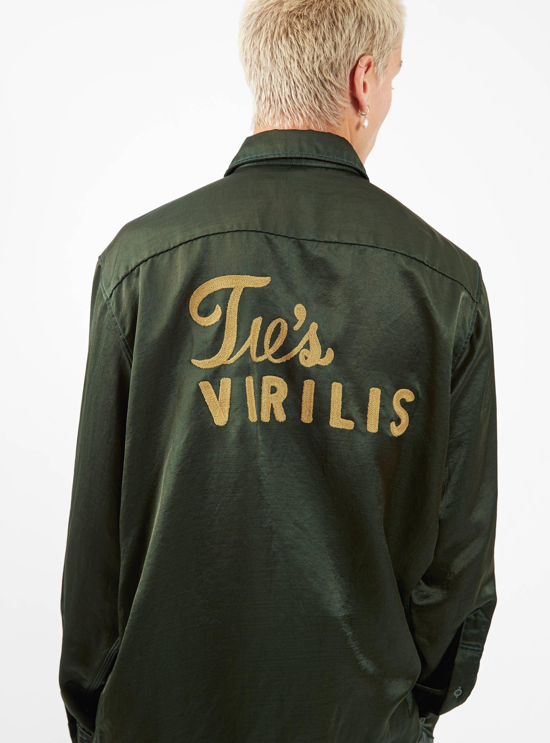 Toga Virilis Satin Shirt Green for Men | Lyst