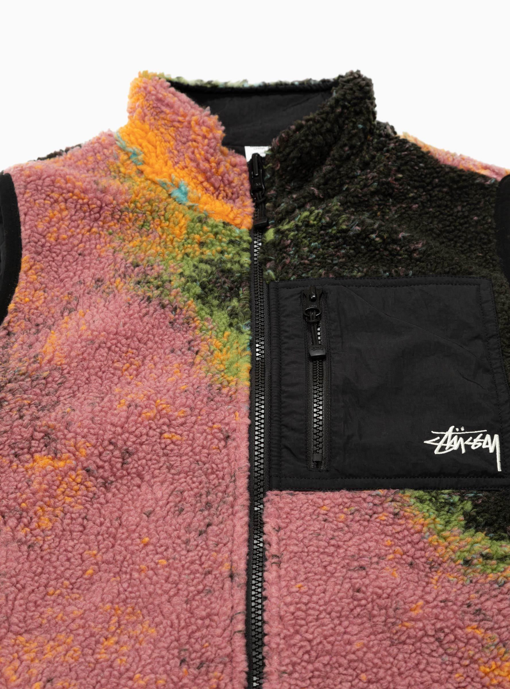 Stussy Jacquard Dye Sherpa Vest Berry for Men | Lyst