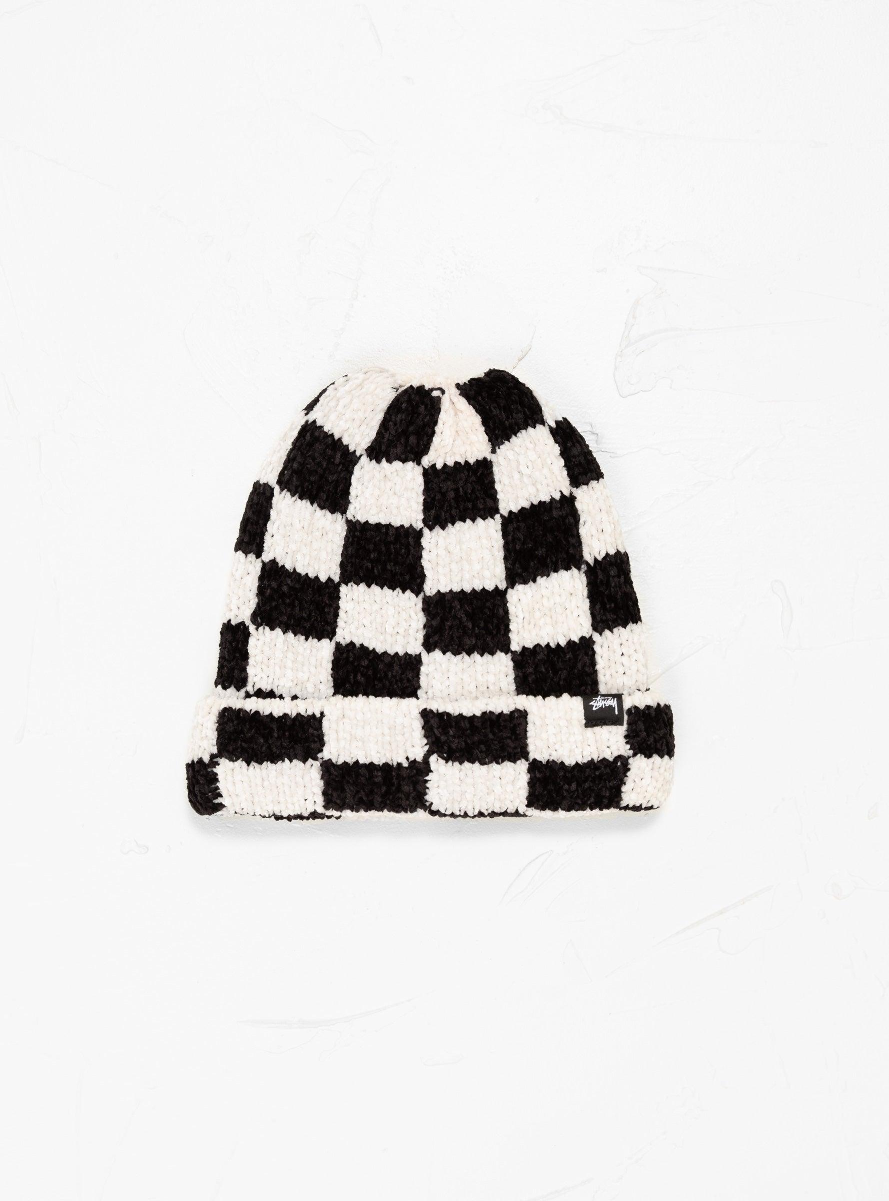 Stussy Crochet Checkered Beanie Black & White for Men | Lyst
