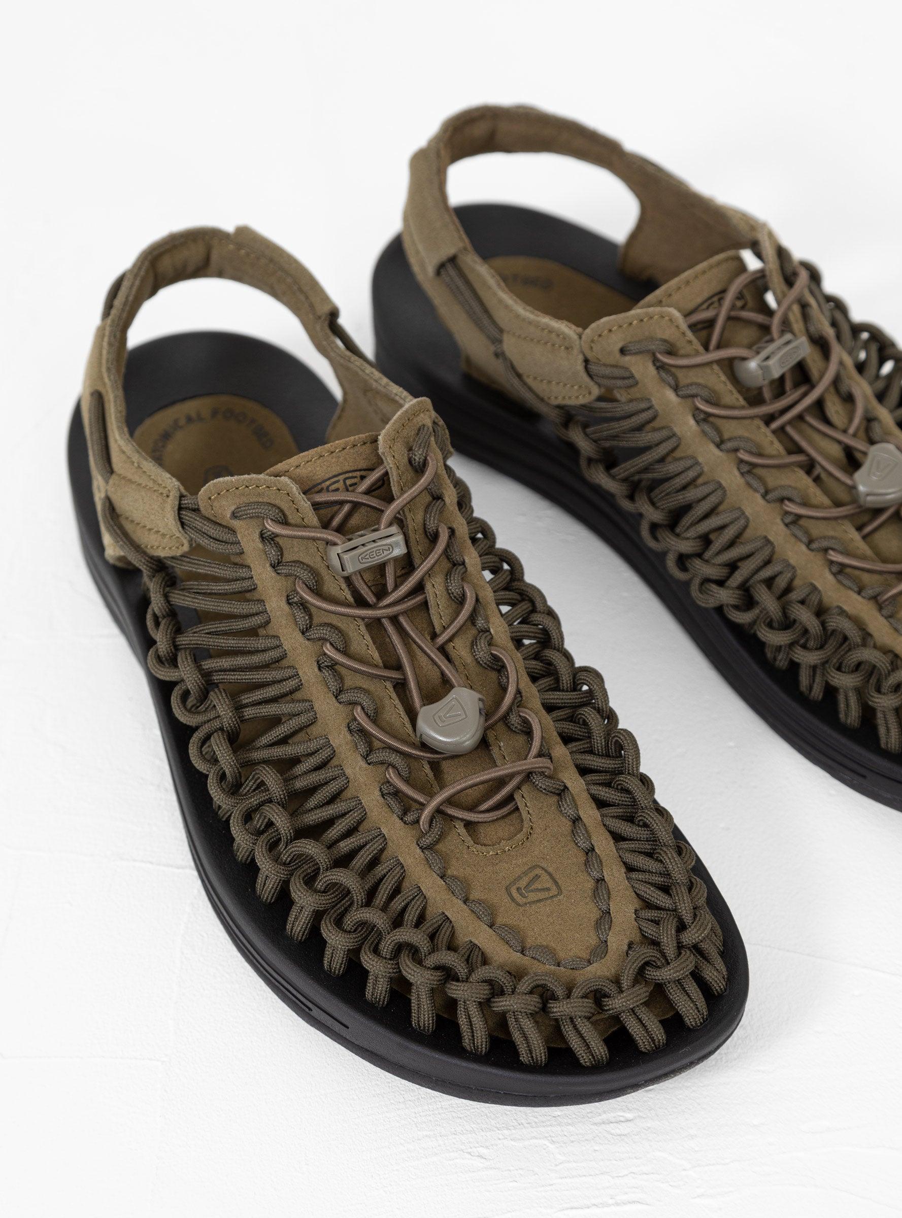 Keen Uneek Sandals Dark Olive \u0026 Black 
