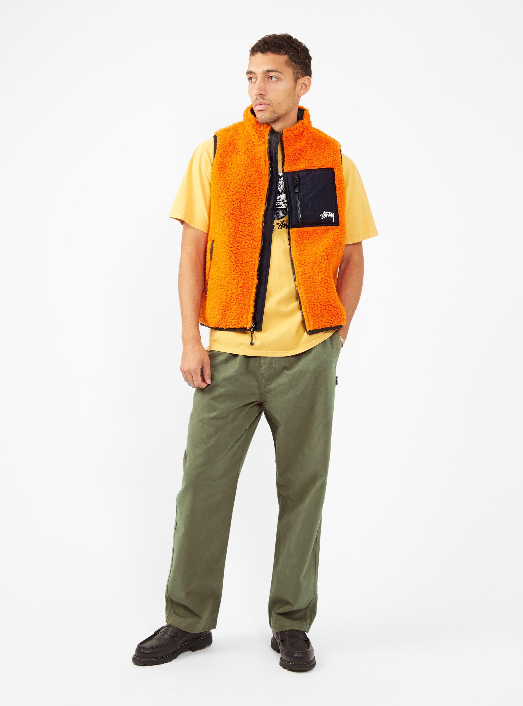 Stussy Sherpa Reversible Vest Orange for Men | Lyst