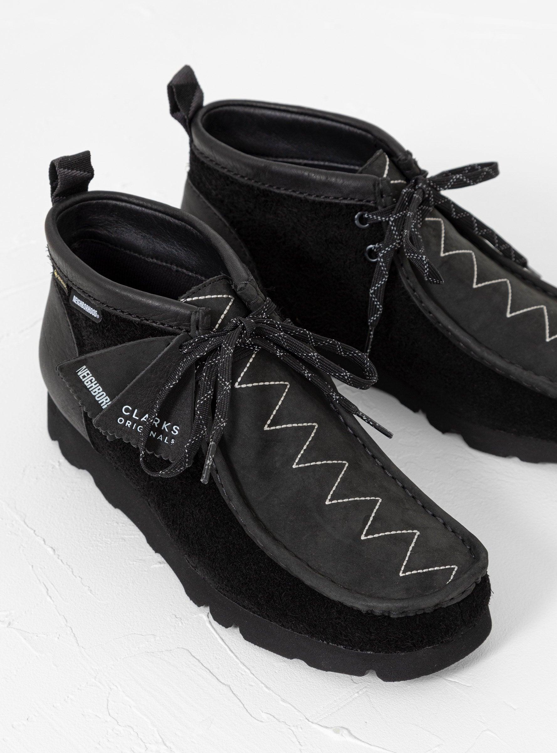 Clarks X Neighborhood Wallabee Boot Gtx Black Combi Suede for Men | Lyst