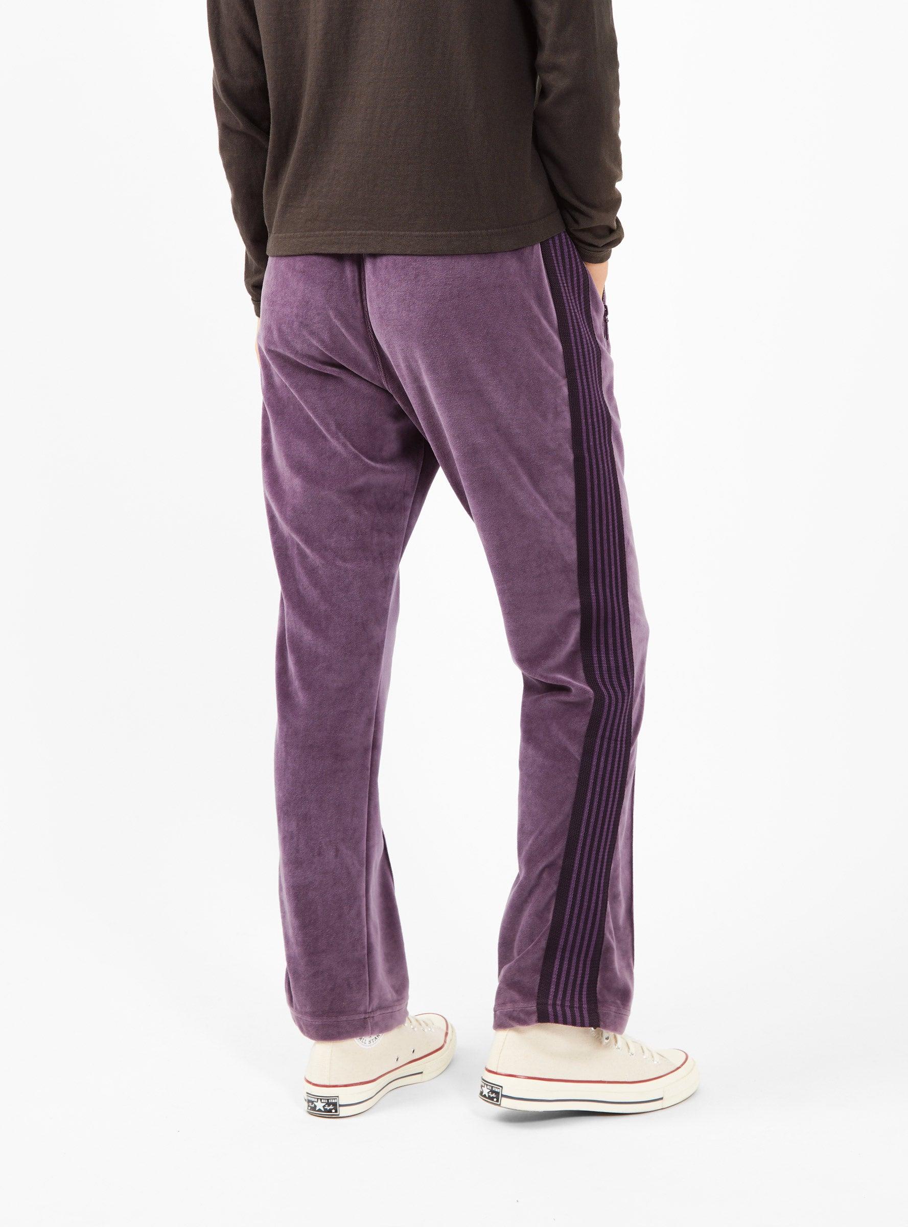 Needles Narrow Velour Track Pants Purple | Lyst