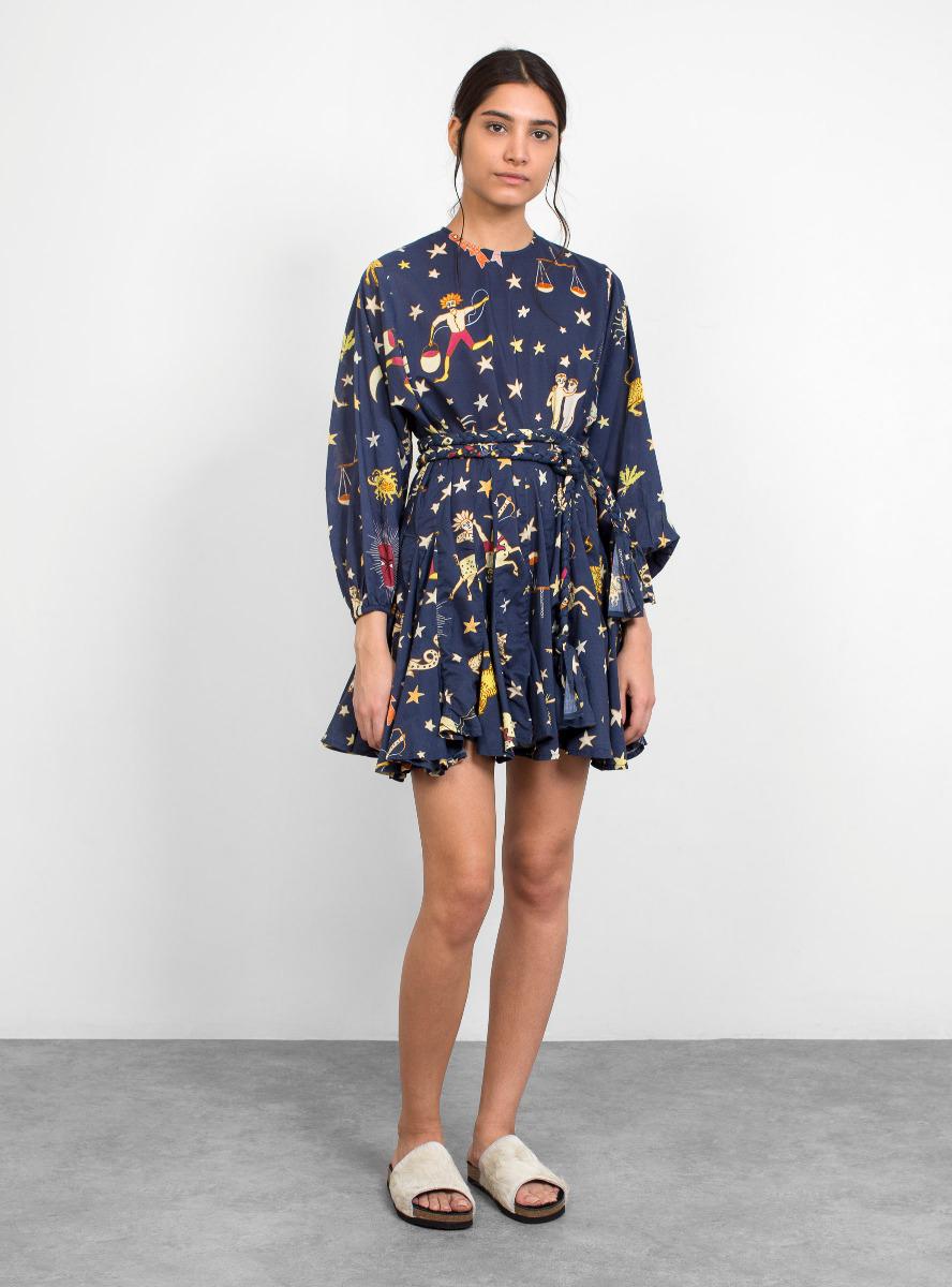 RHODE Ella Zodiac Printed Dress in Blue | Lyst