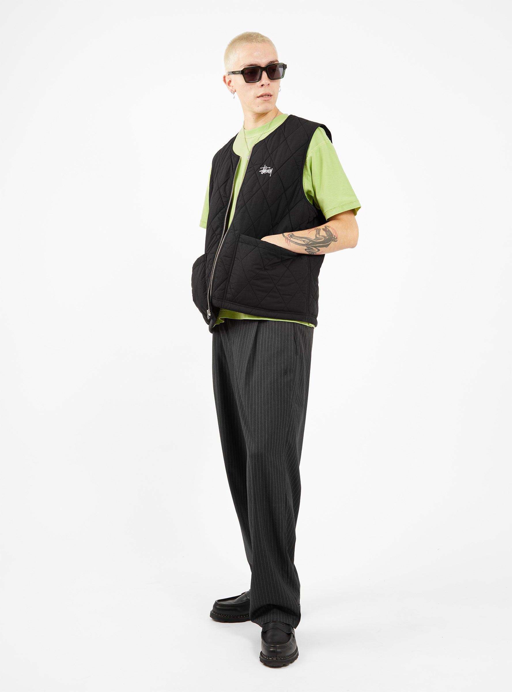 Stussy Diamond Quilted Vest Black for Men | Lyst