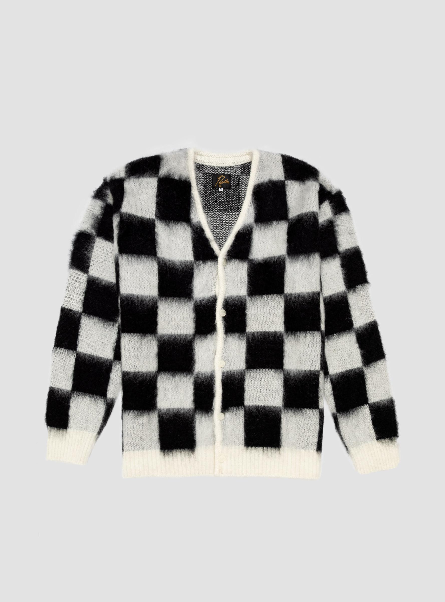 Needles Wool Mohair Cardigan Checkered in Black for Men - Lyst