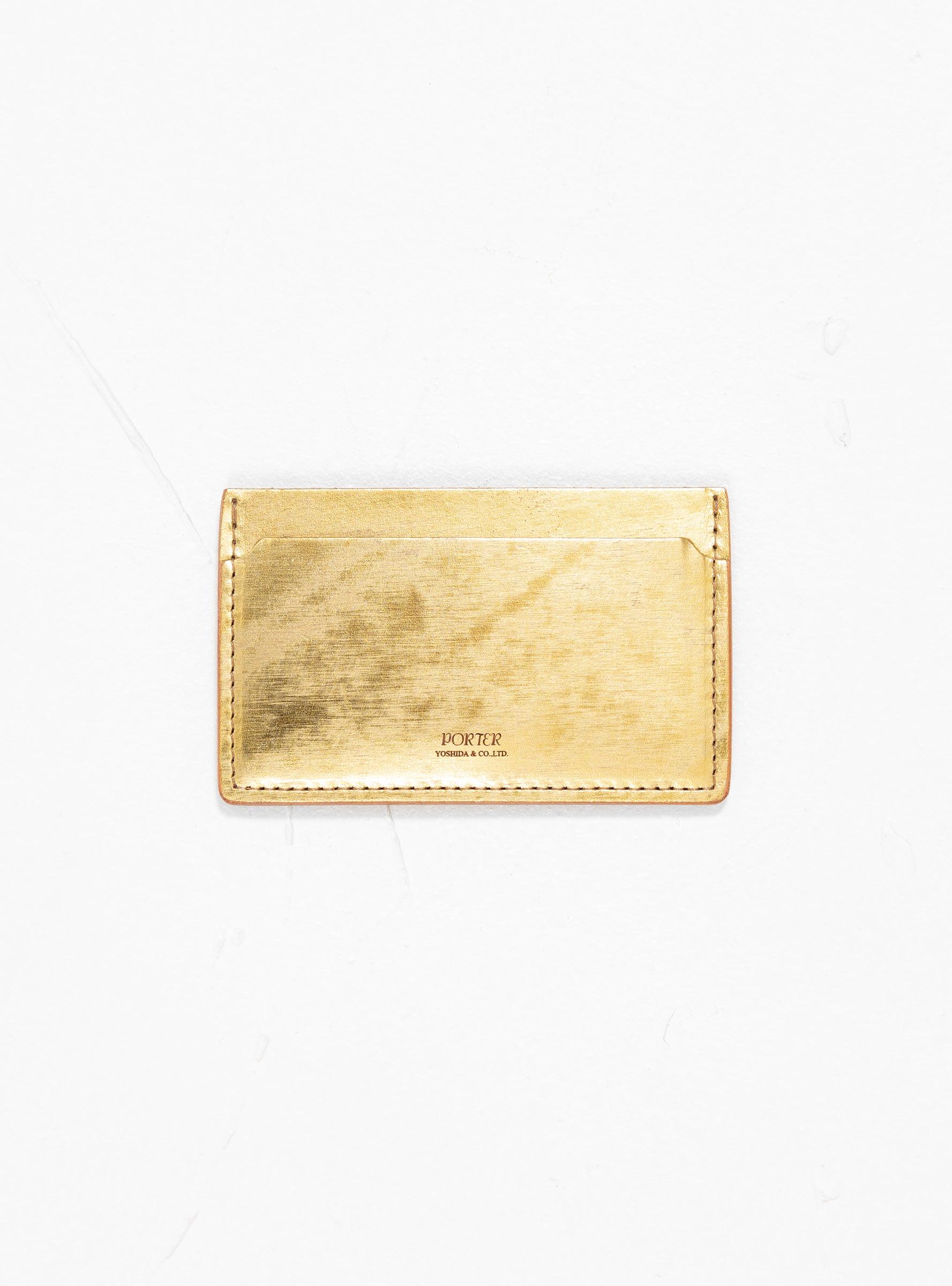 Porter-Yoshida and Co Foil Card Holder Gold in White | Lyst
