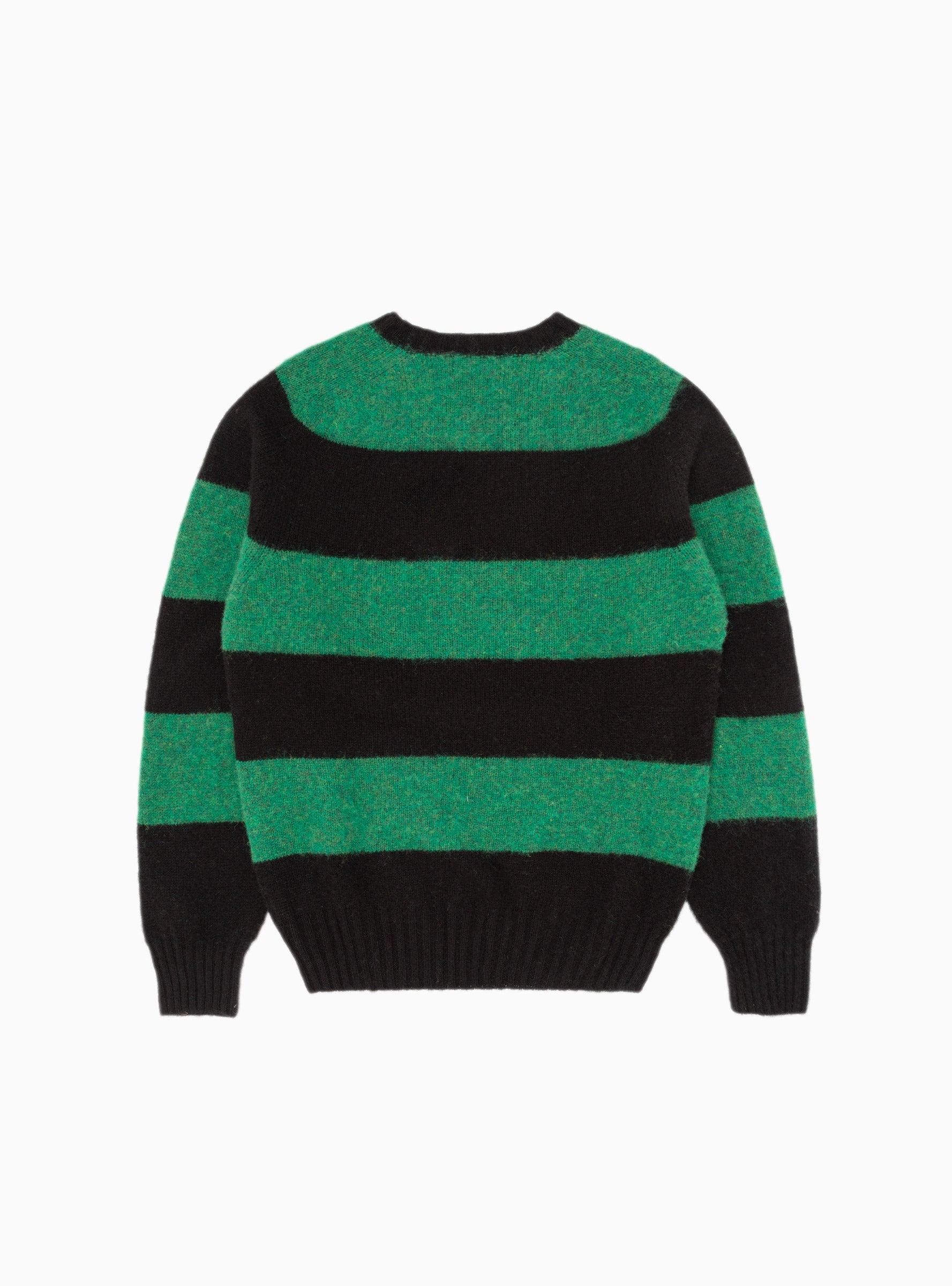YMC Suedehead Sweater Black & Green Stripe for Men | Lyst