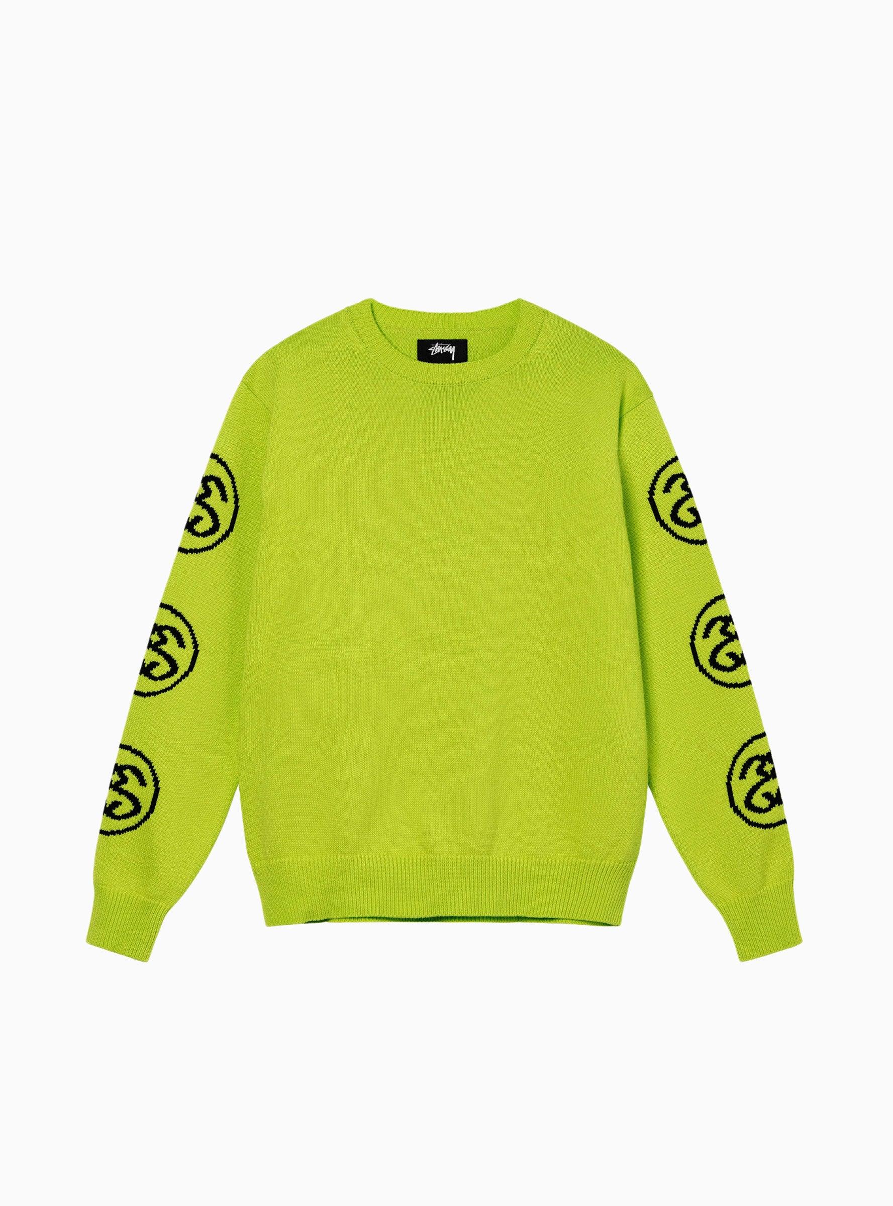 Stussy Ss Link Sweater Lime Green for Men | Lyst