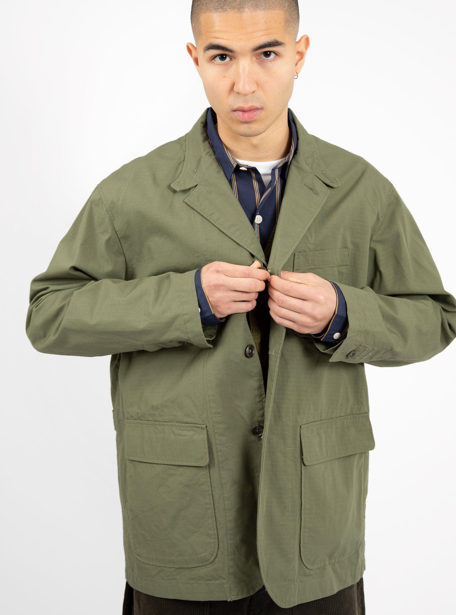 Engineered Garments Loiter Jacket Olive Ripstop in Green for Men