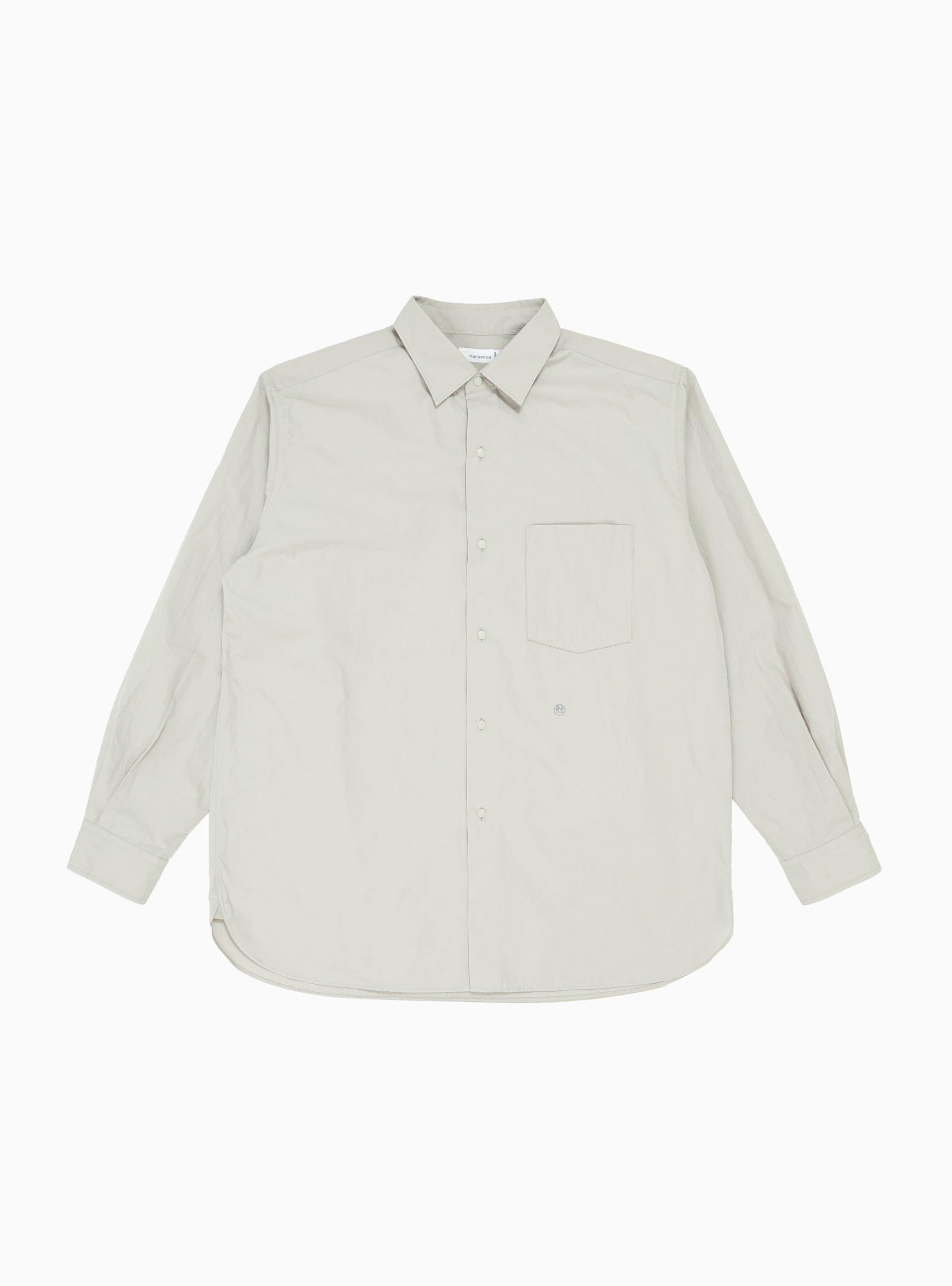 Nanamica Wind Regular Collar Shirt Light Grey in White for Men