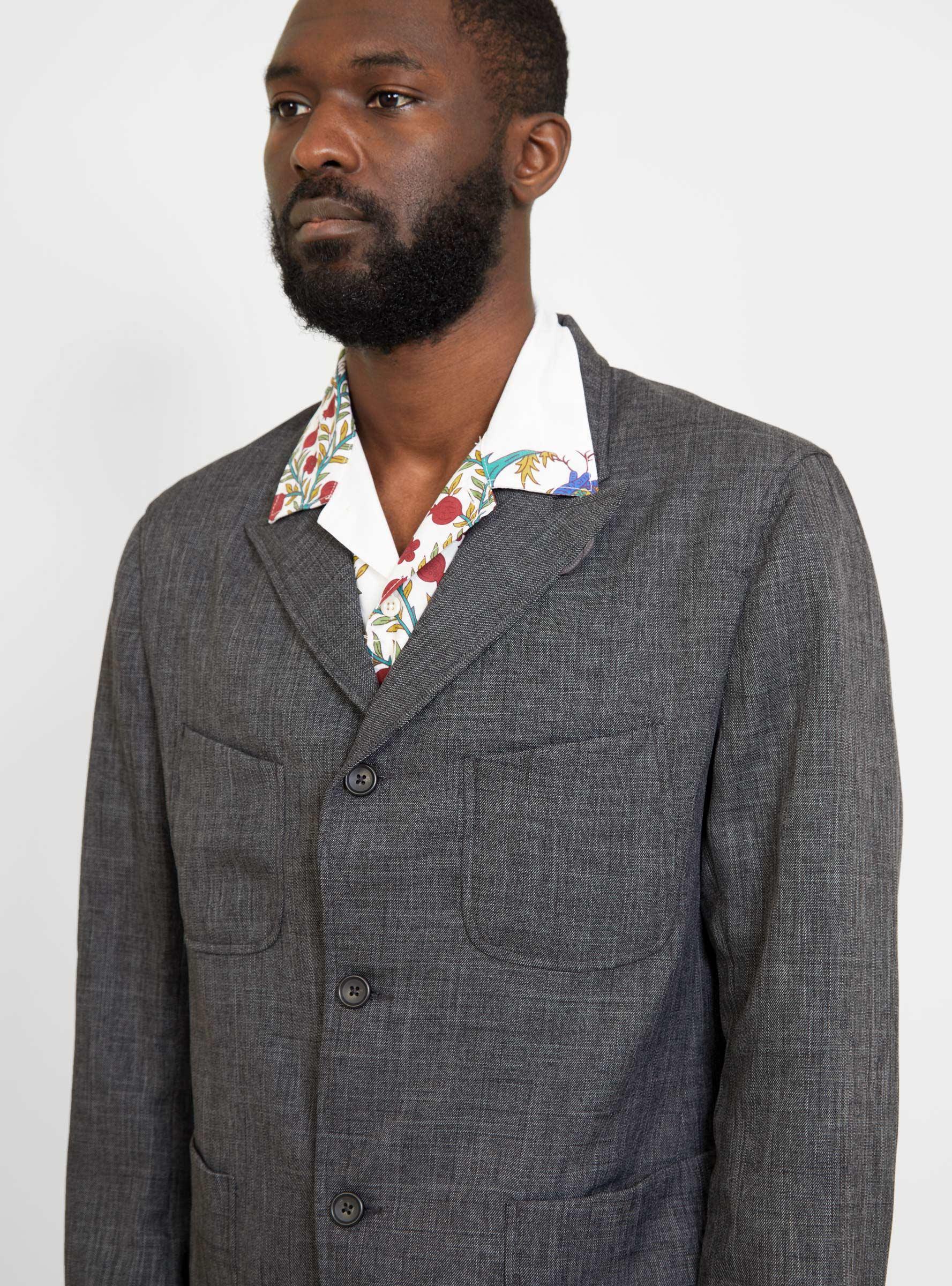 Engineered Garments Men's Nb Jacket Sharkskin Gray