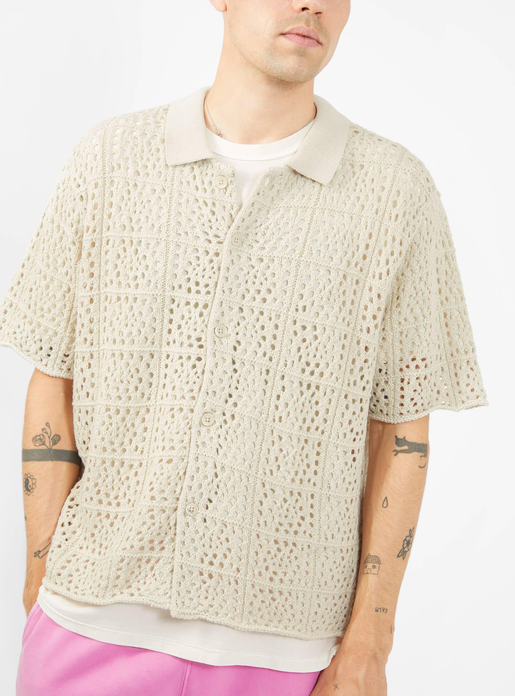 Stussy Crochet Shirt Natural for Men | Lyst