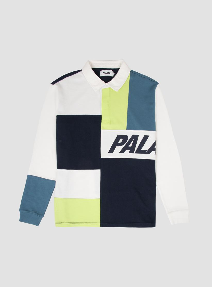 Palace Cotton Patchwork Rugby Top White 