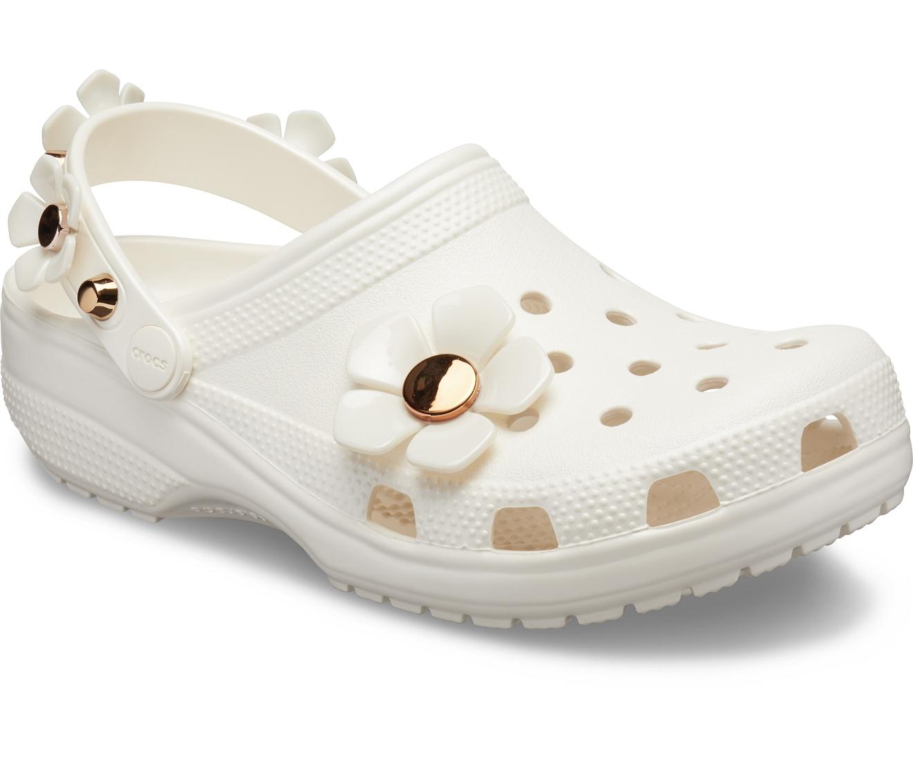 Crocs™ Classic Metallic Blooms Clog Clogs (shoes) in White | Lyst