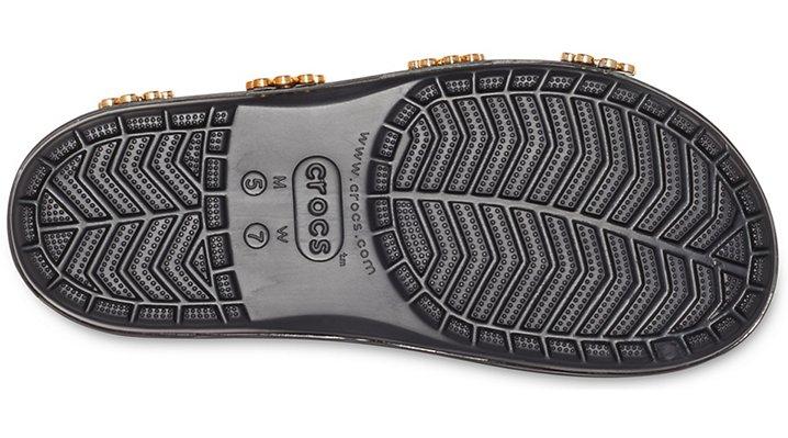 Crocs™ Metallic Blooms Black Platform Slide | Lyst